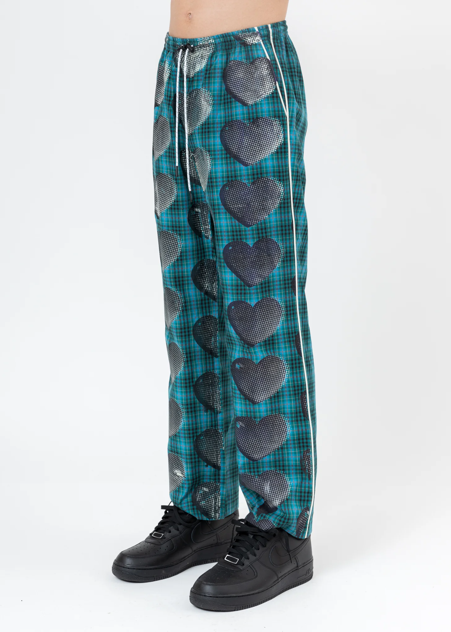 Green Check "LOVE IN THE DARK" Pajama Pants