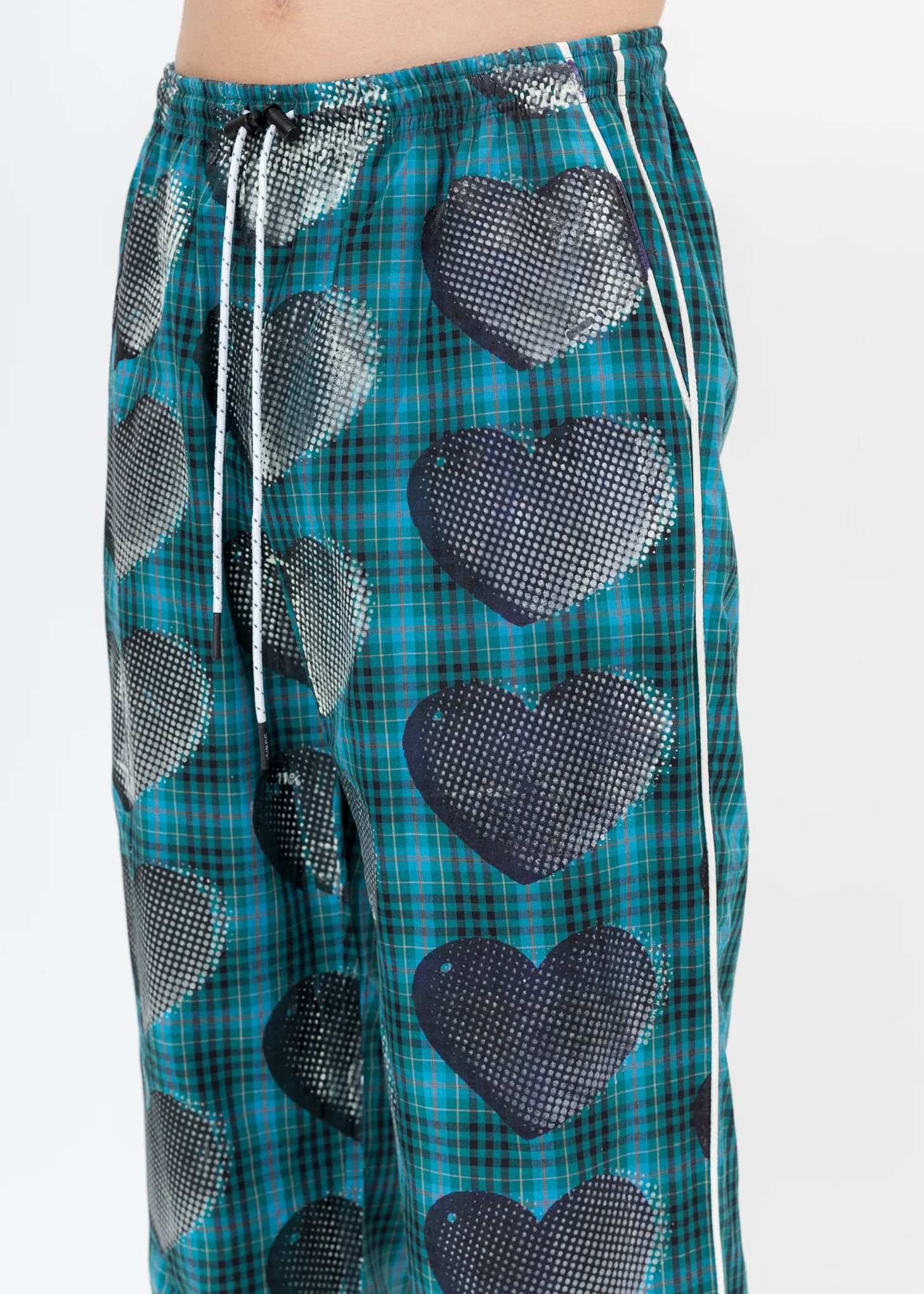 Green Check "LOVE IN THE DARK" Pajama Pants - Image 5