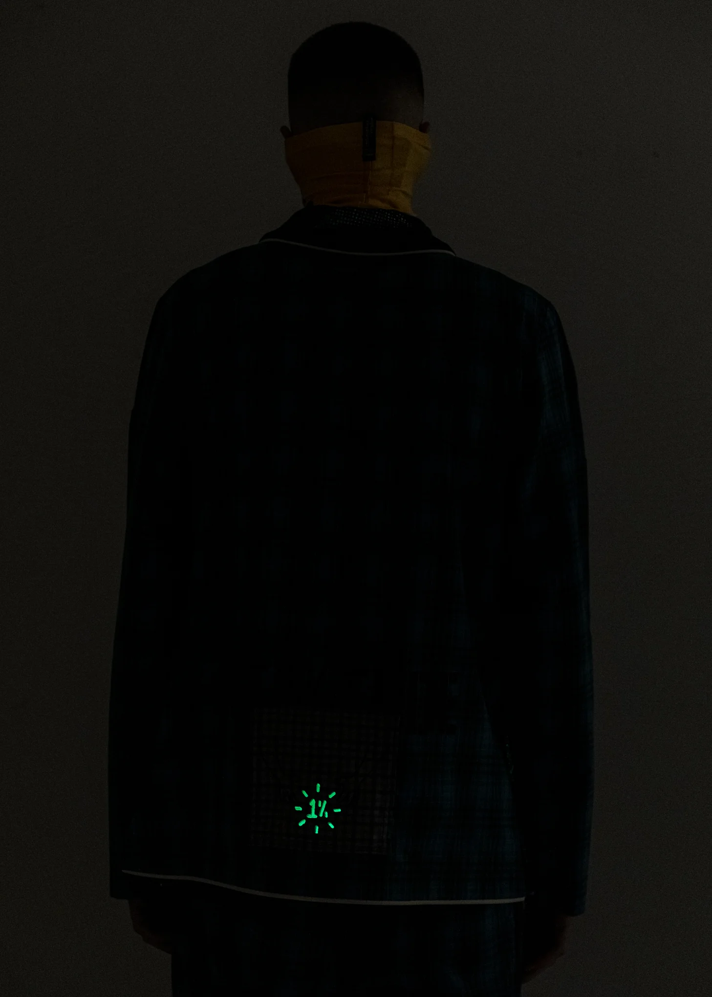 Green Check "LOVE IN THE DARK" Pajama Shirt - Image 3