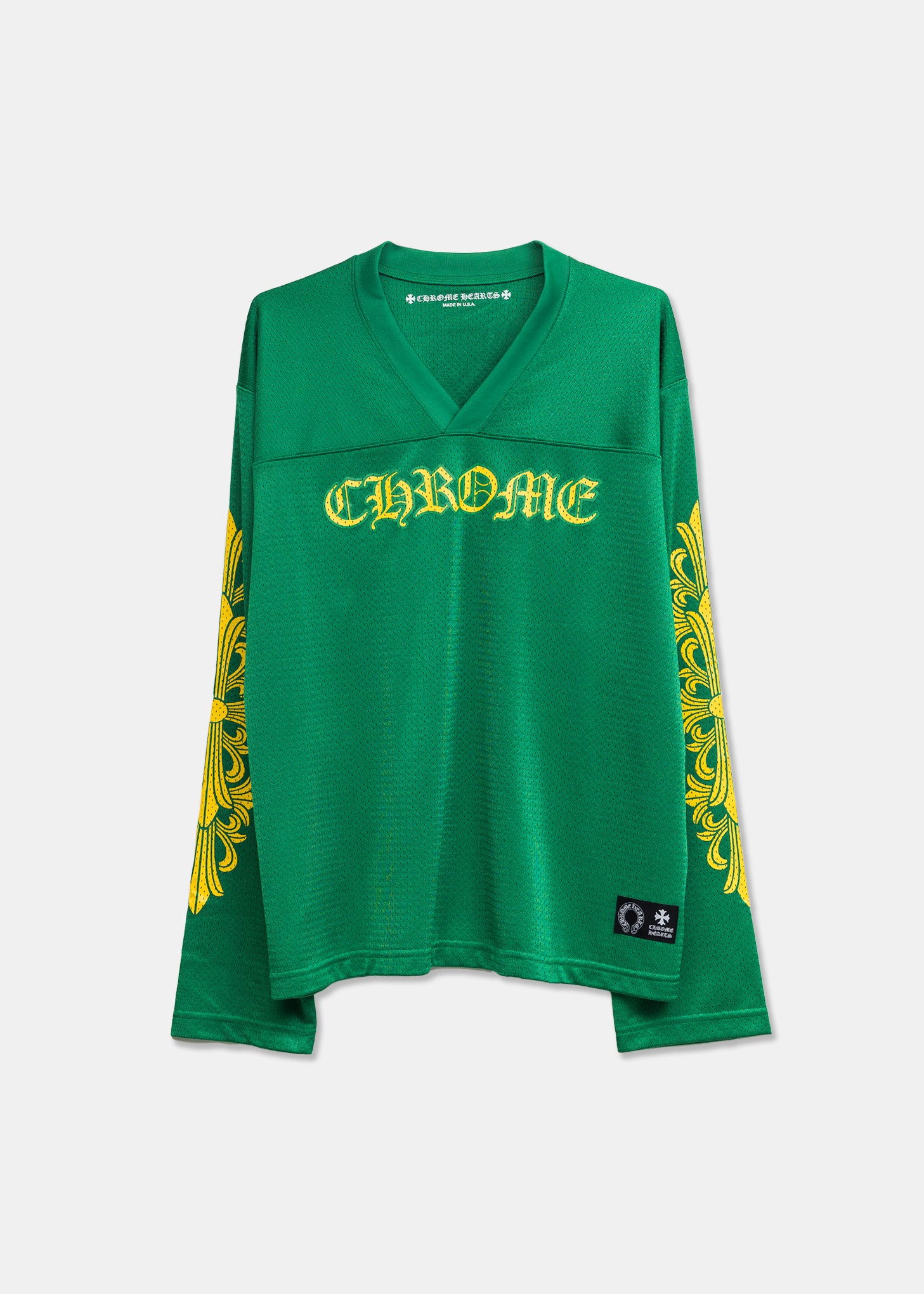 Green  Chrome Hearts Hockey Long Sleeve Jersey