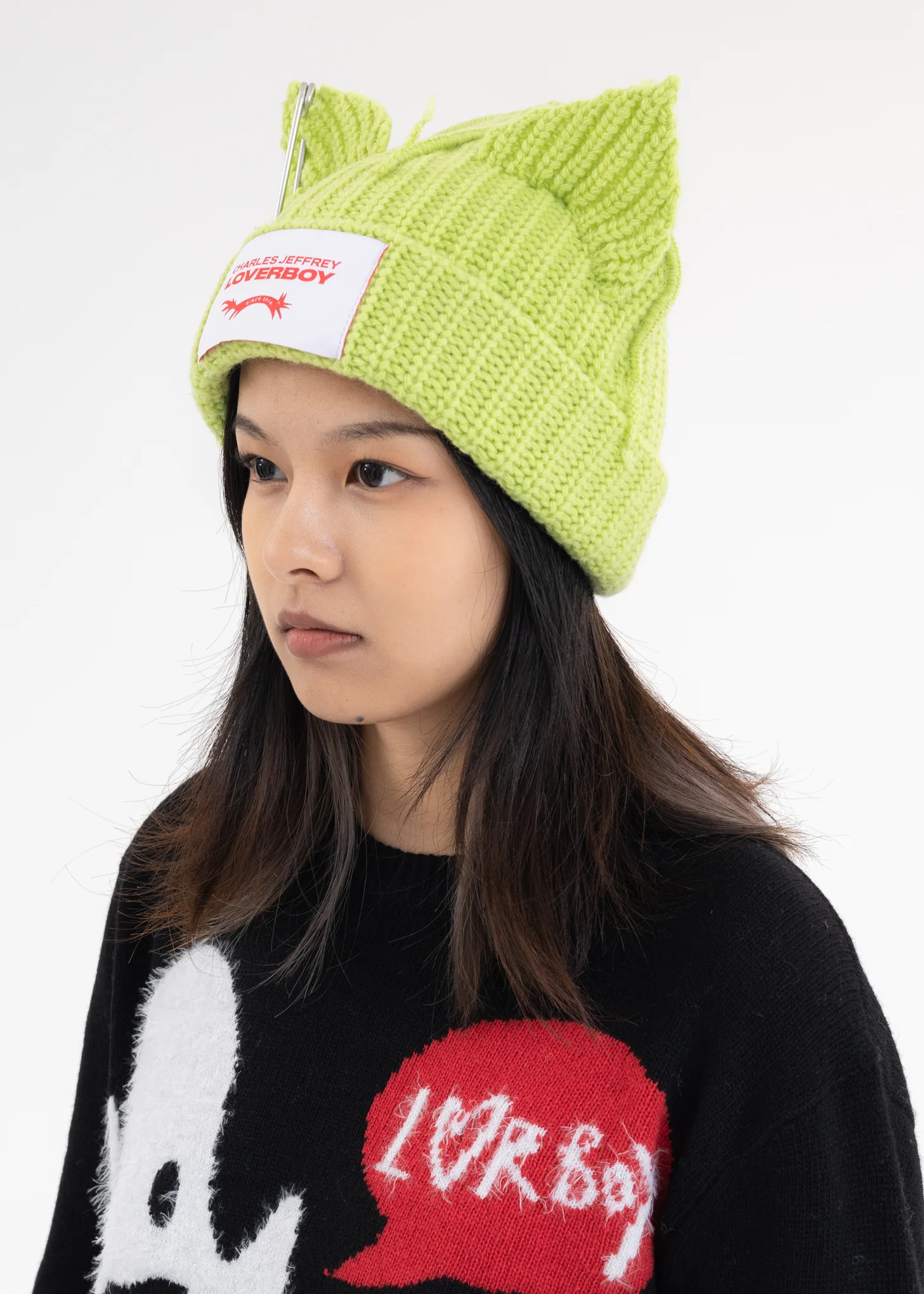 Green CHUNKY PUNK EARS BEANIE - Image 8