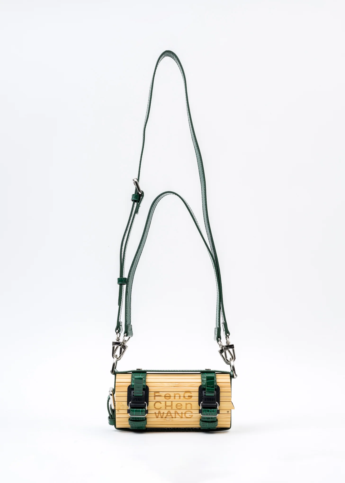 Green Croc Small Bamboo Bag