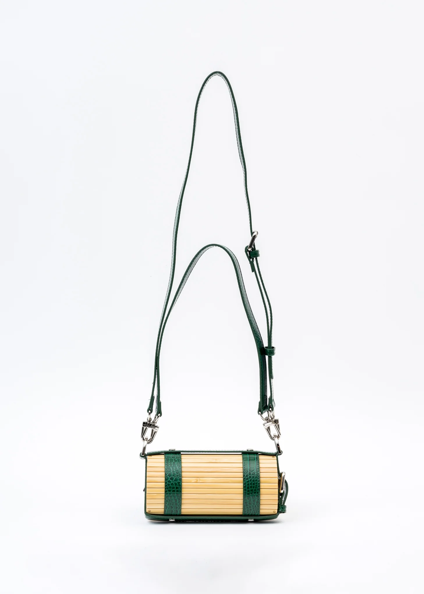 Green Croc Small Bamboo Bag - Image 9