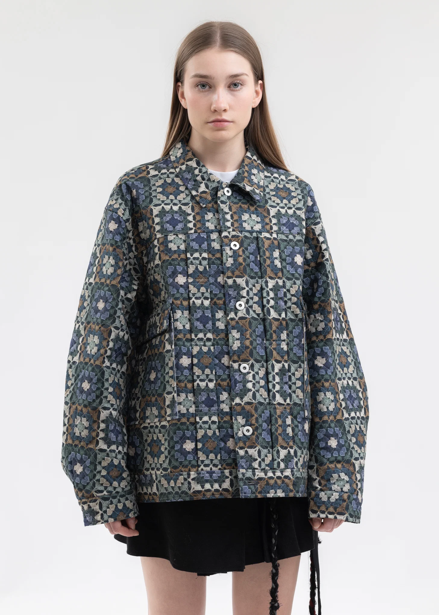 Green CROCHET QUILT 2nd BLOUSON