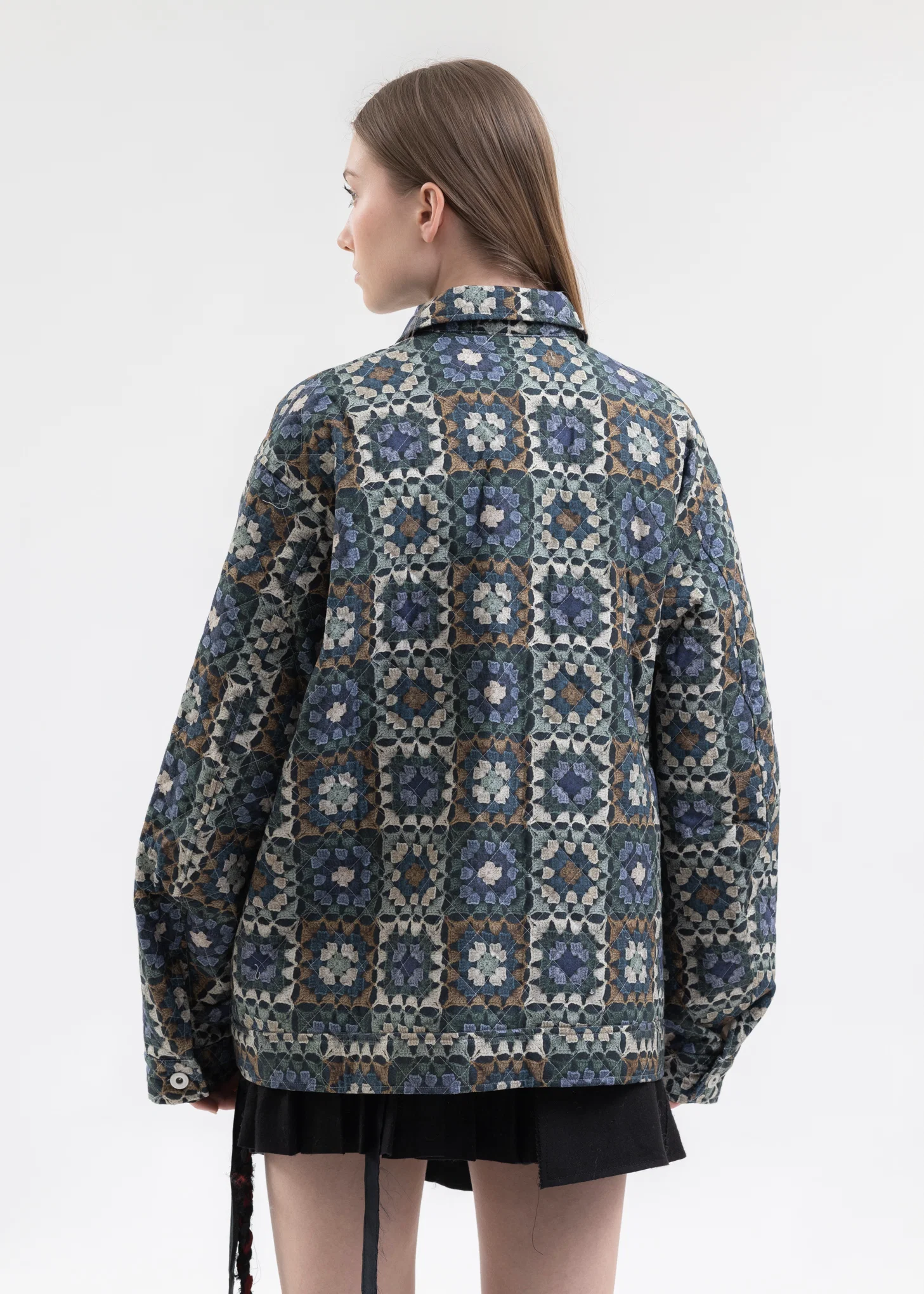 Green CROCHET QUILT 2nd BLOUSON - Image 2