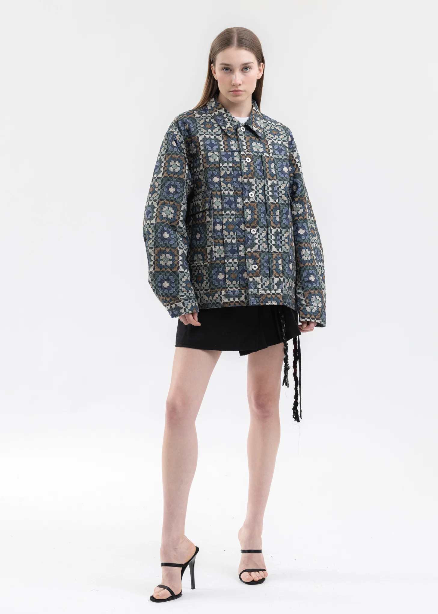 Green CROCHET QUILT 2nd BLOUSON - Image 5