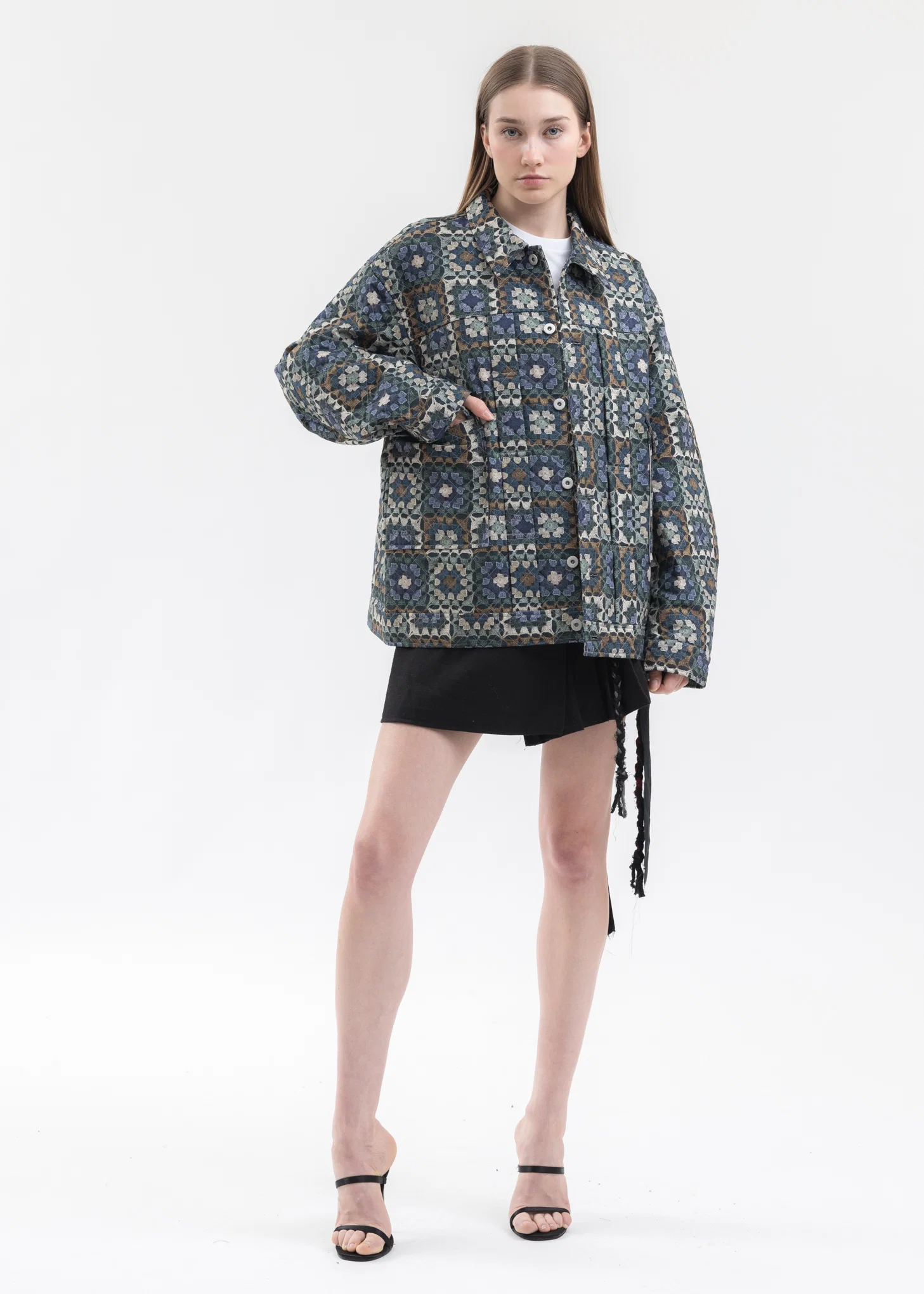 Green CROCHET QUILT 2nd BLOUSON - Image 6