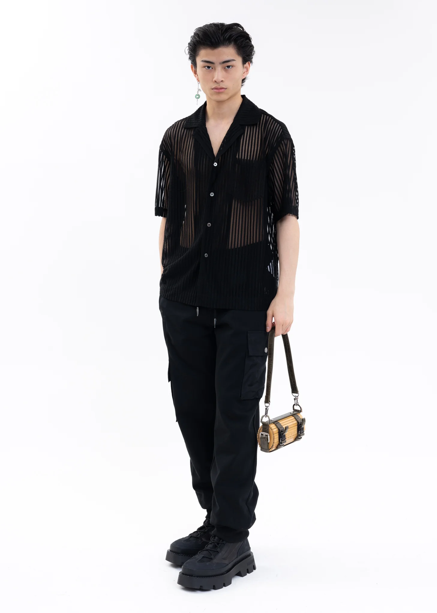 Green Croco Bamboo Bag - Image 4