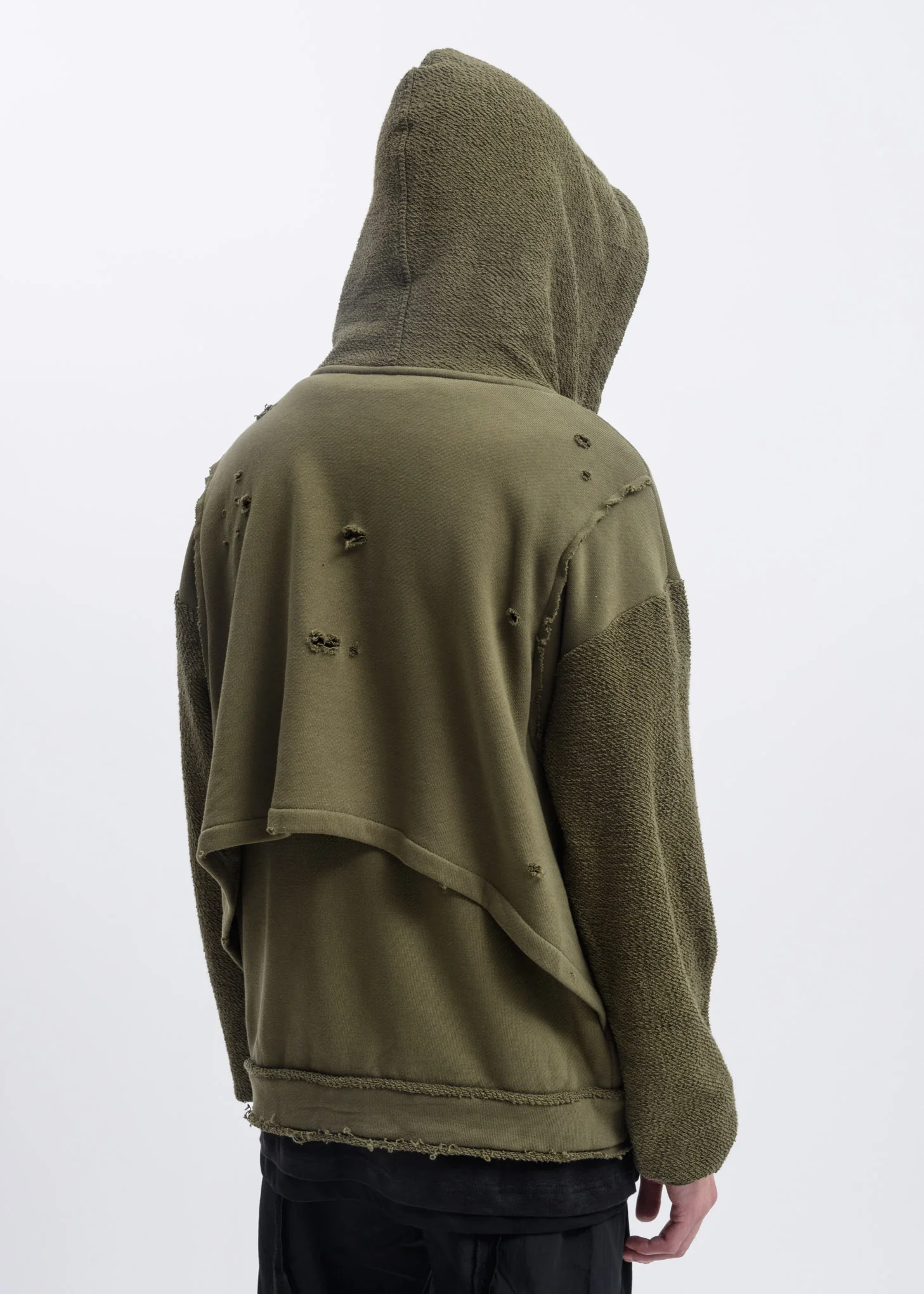 Green Distressed Pocket Hoodie - Image 3