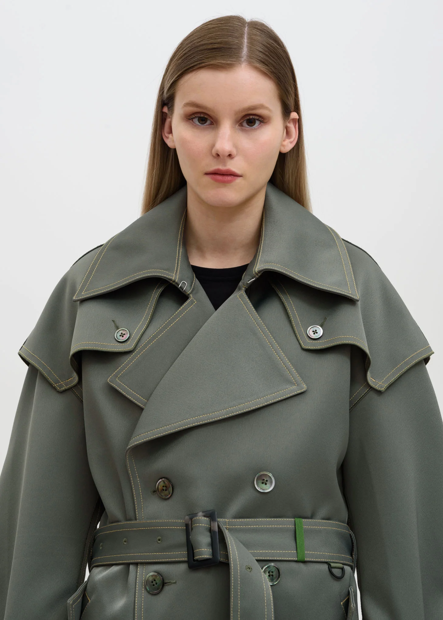 Green Double Breasted Coat - Image 4