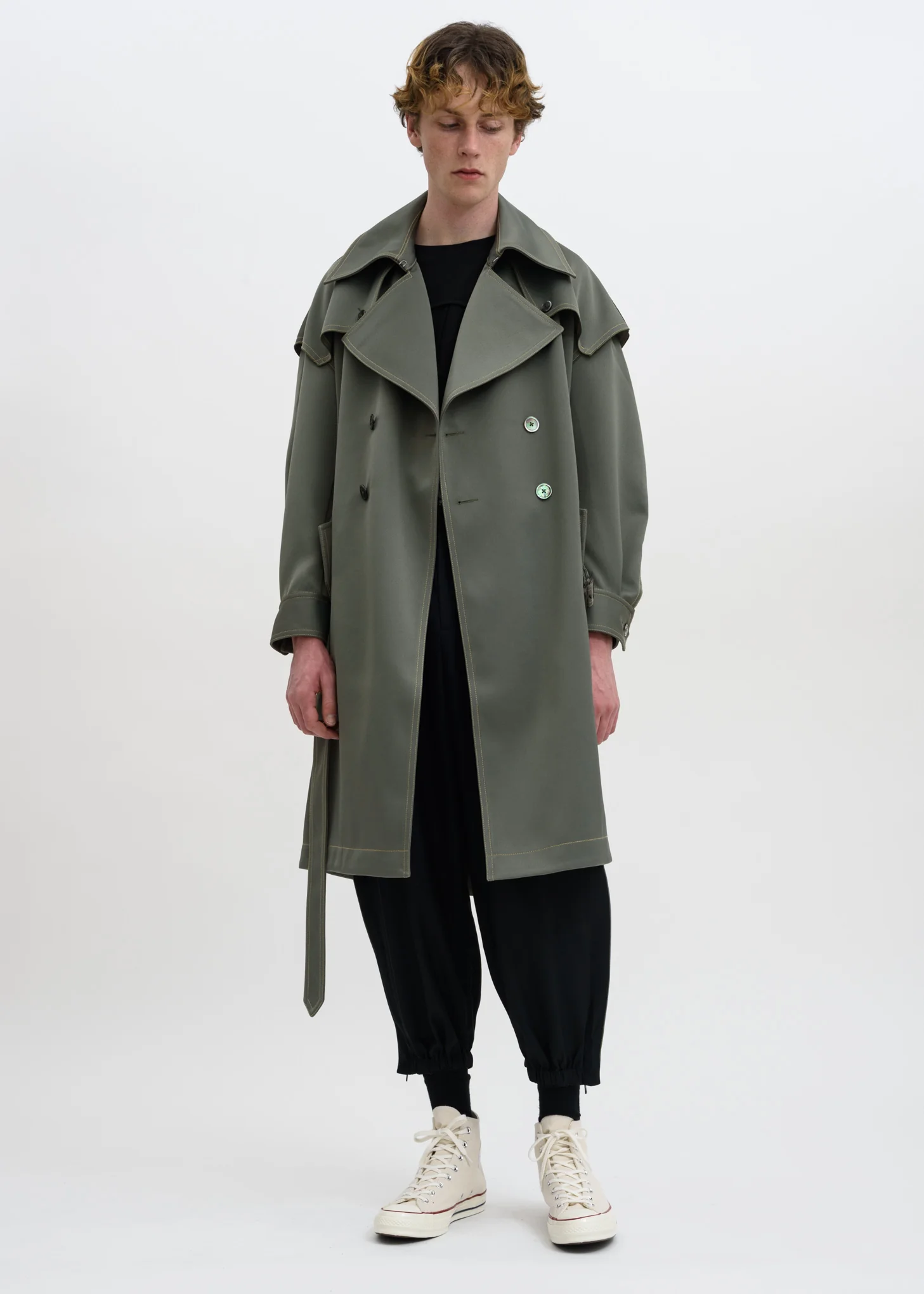 Green Double Breasted Coat - Image 3