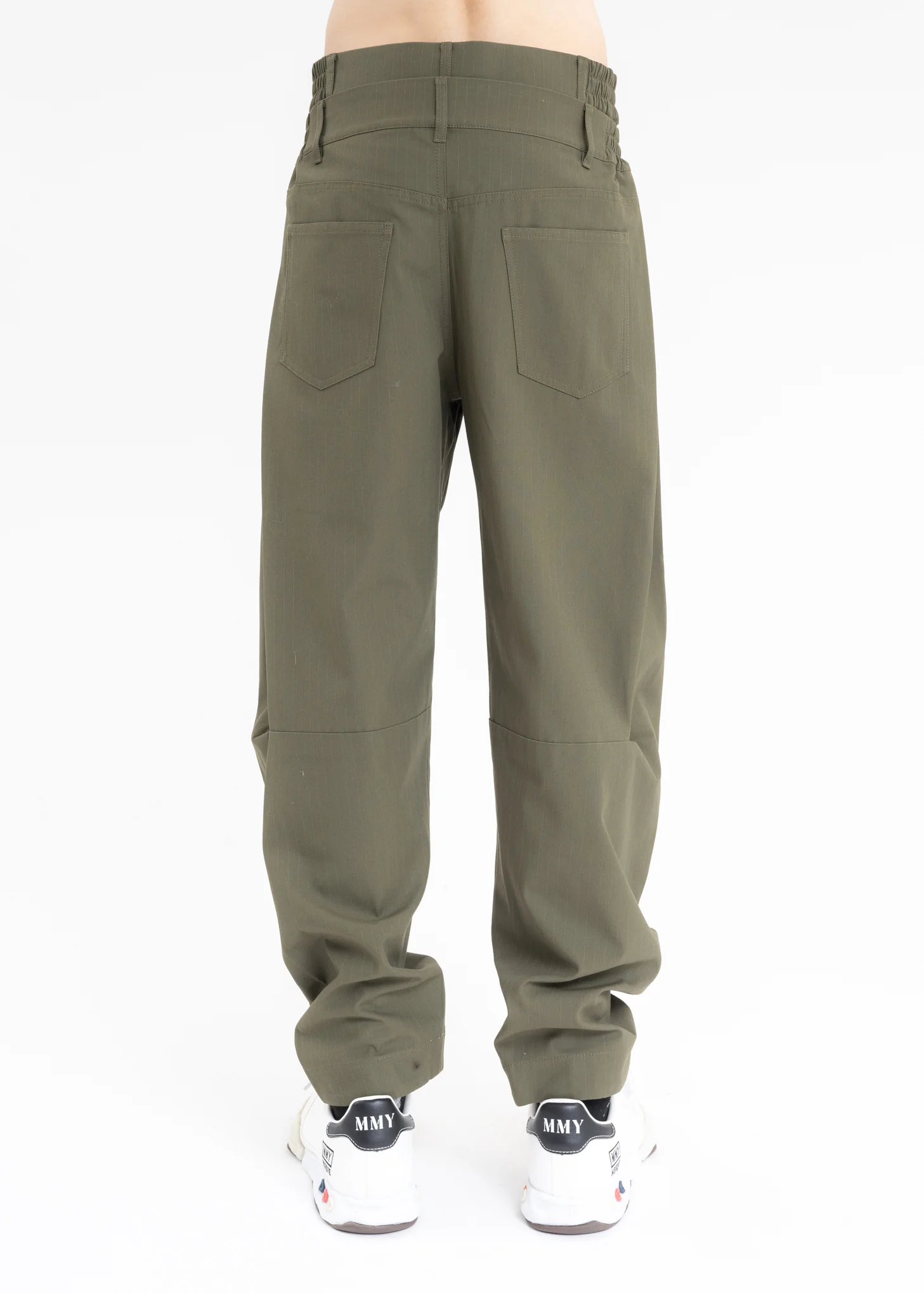 Green DOUBLE WAISTBAND TROUSERS - Image 3