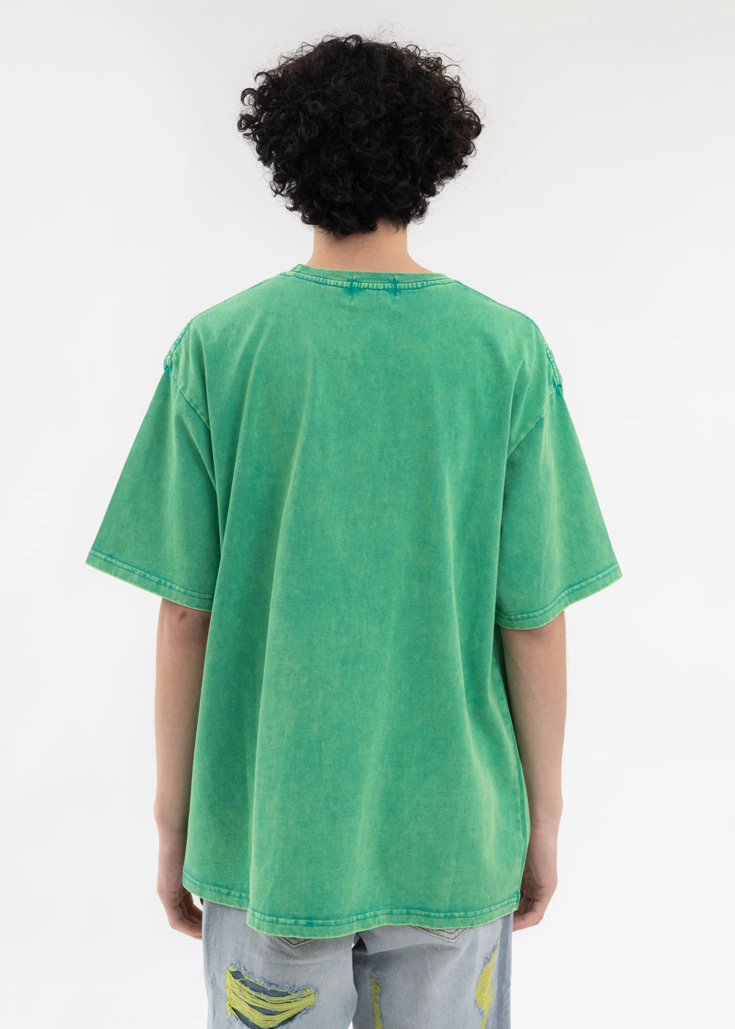 GREEN EMBROIDERY PATCHWORK T-SHIRT - Image 4