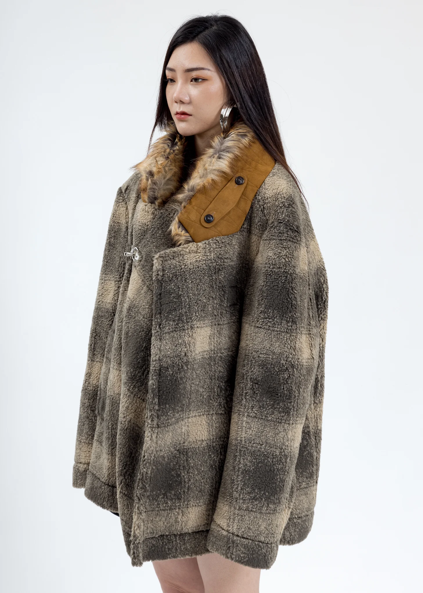 Green Faux Fur Lined Jacket - Image 2