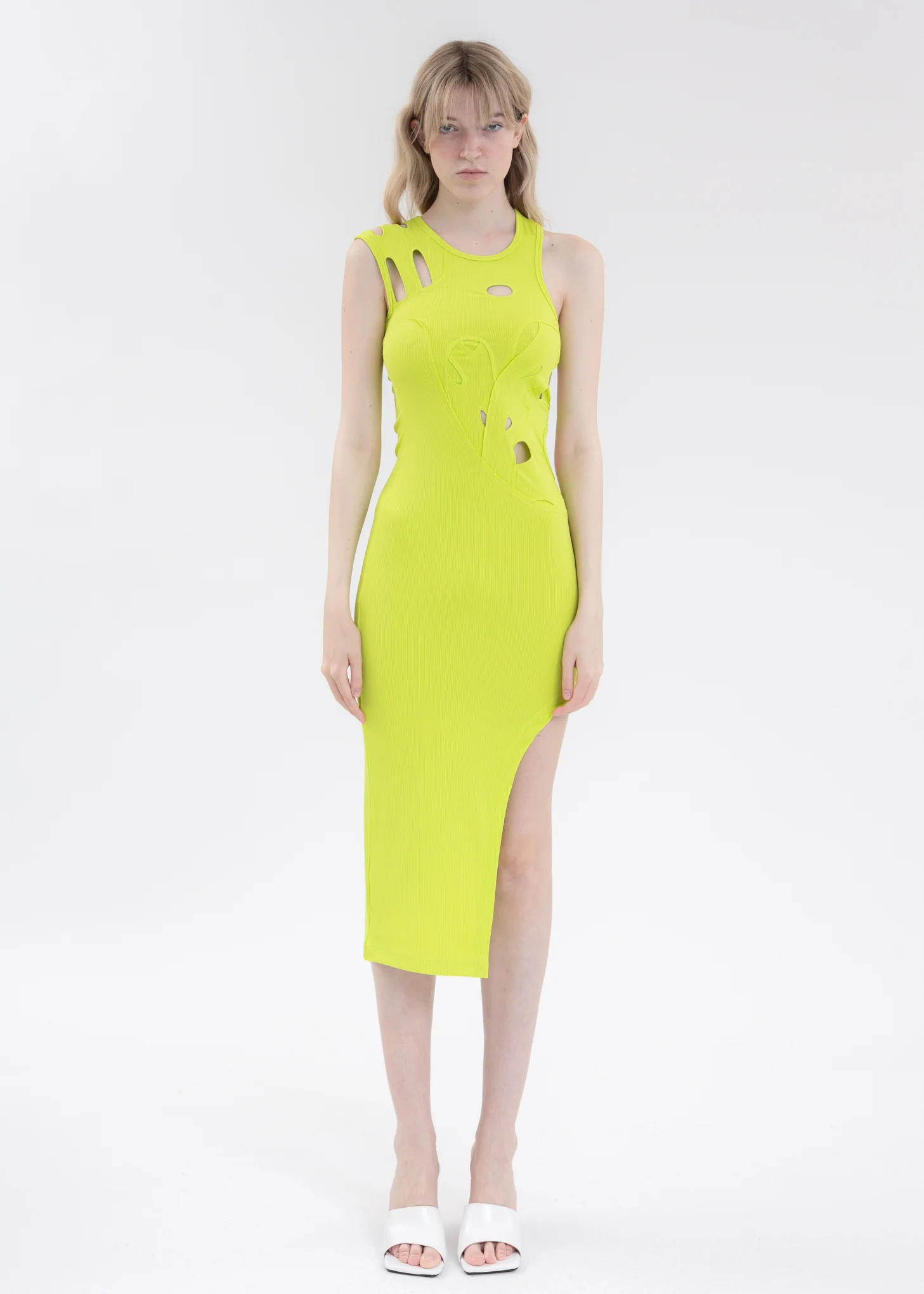 Green FCW Cut Out Bodysuit Dress