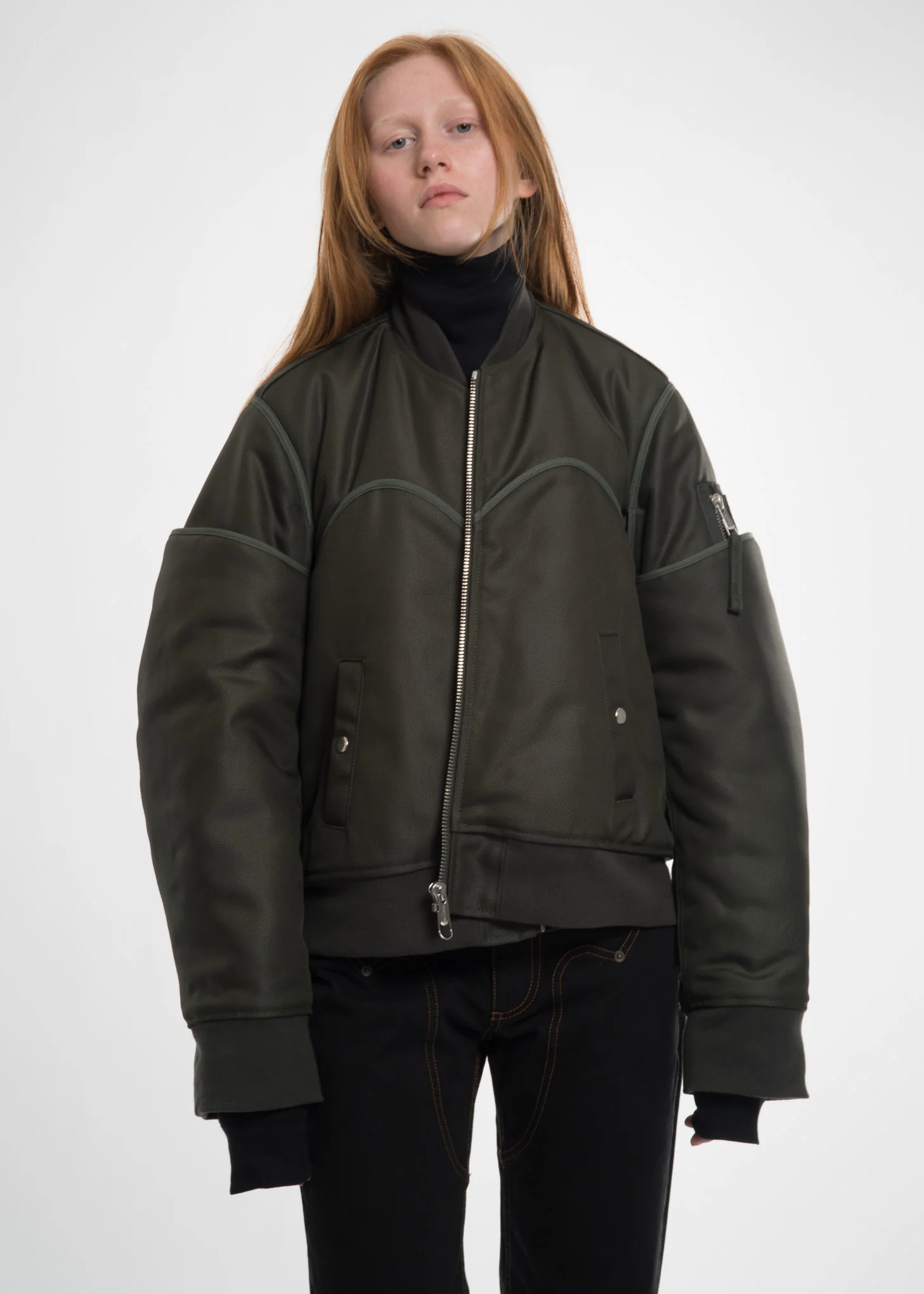 Green Four Sleeved Bomber Jacket - Image 3