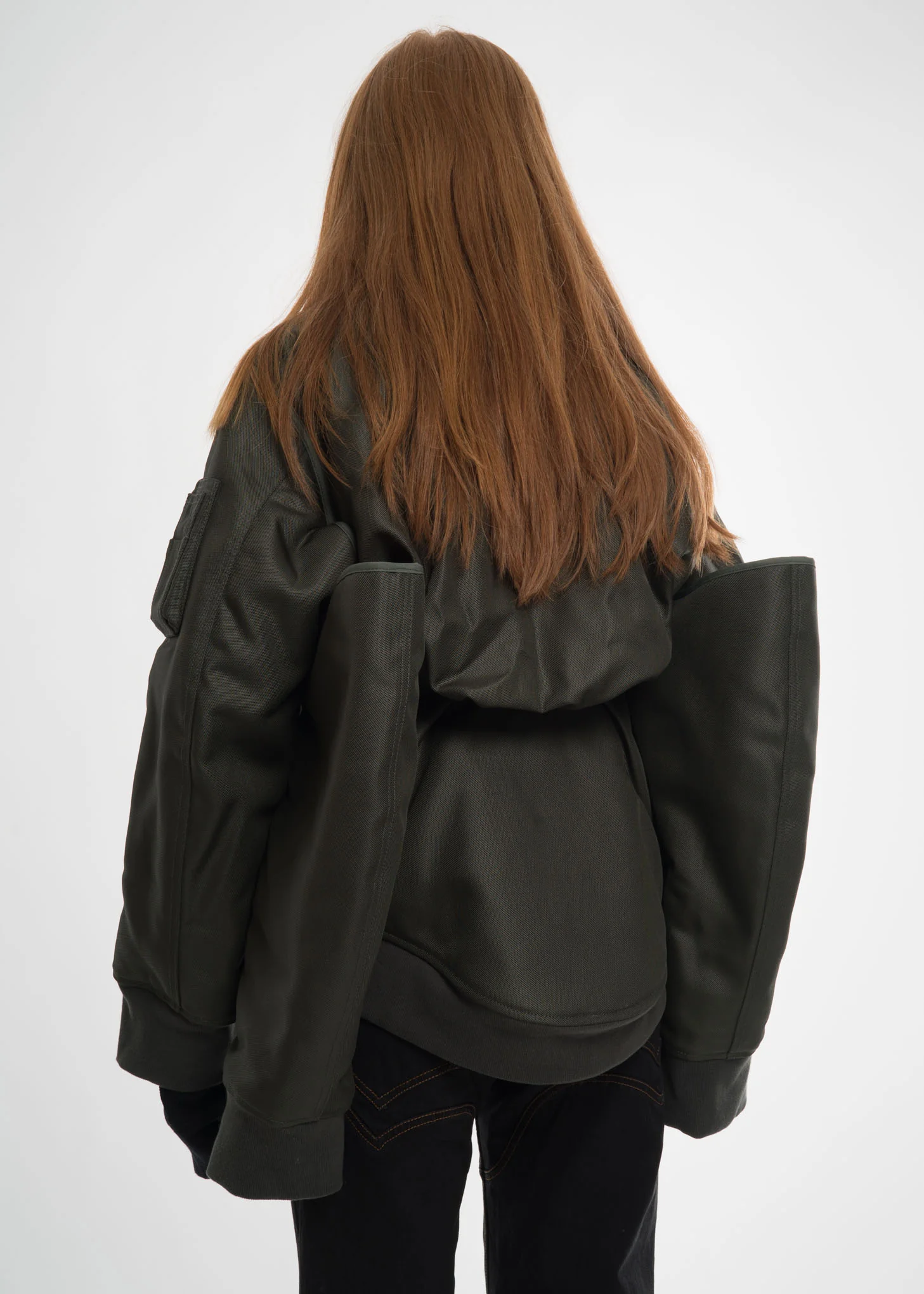 Green Four Sleeved Bomber Jacket - Image 4