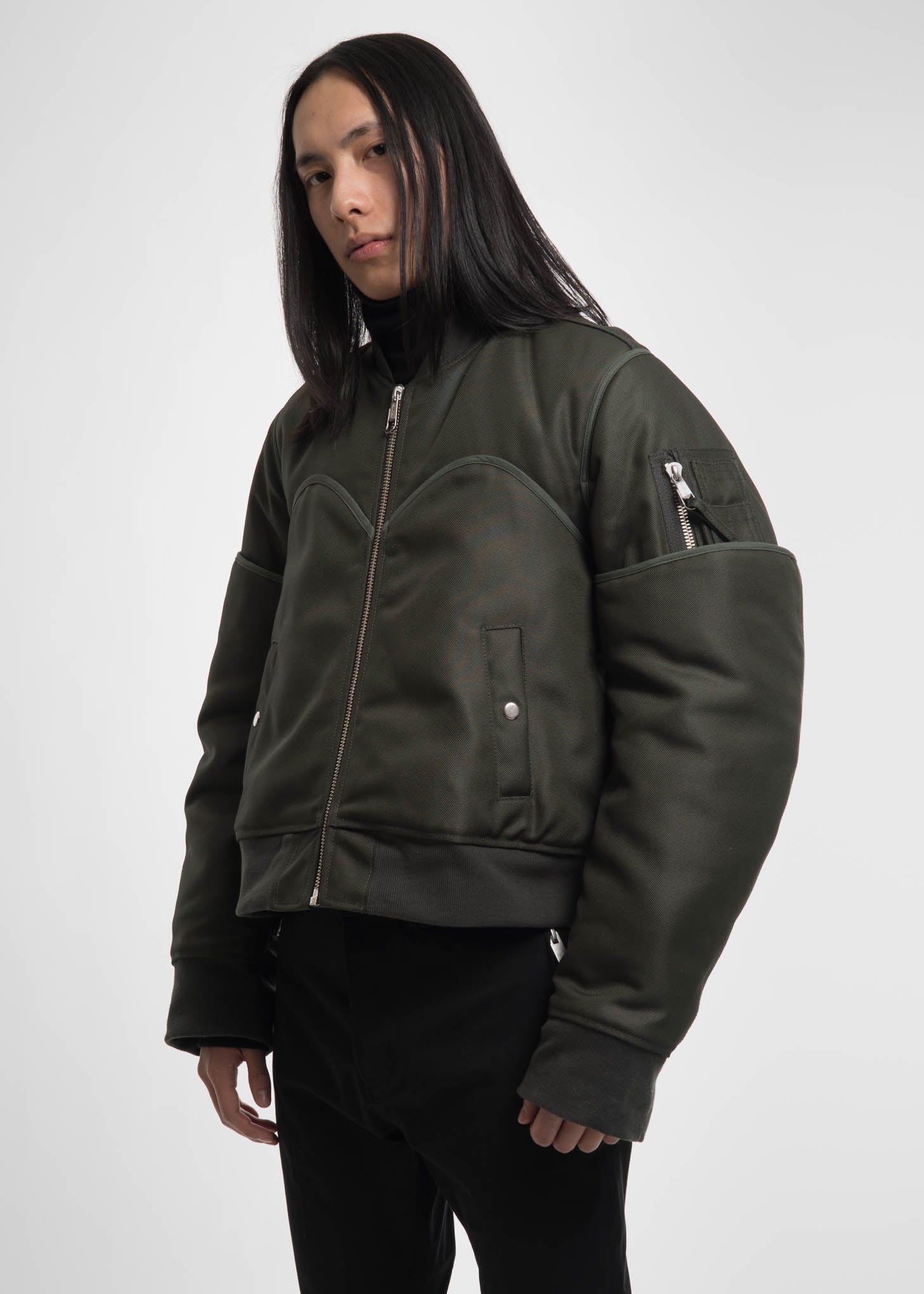 Green Four Sleeved Bomber Jacket