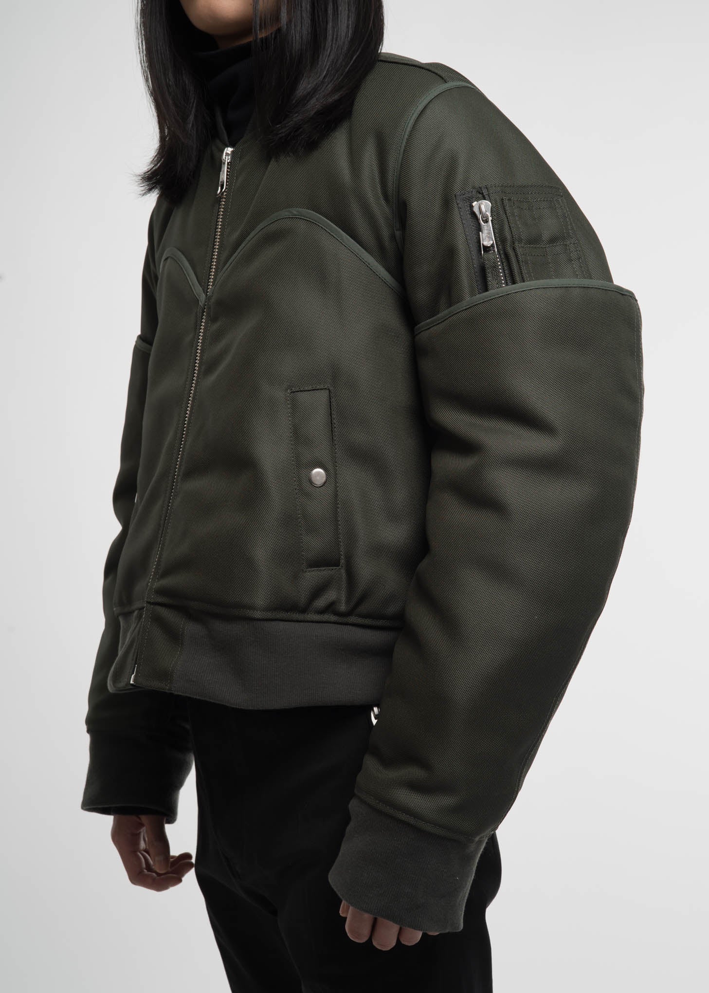 Green Four Sleeved Bomber Jacket - Image 6