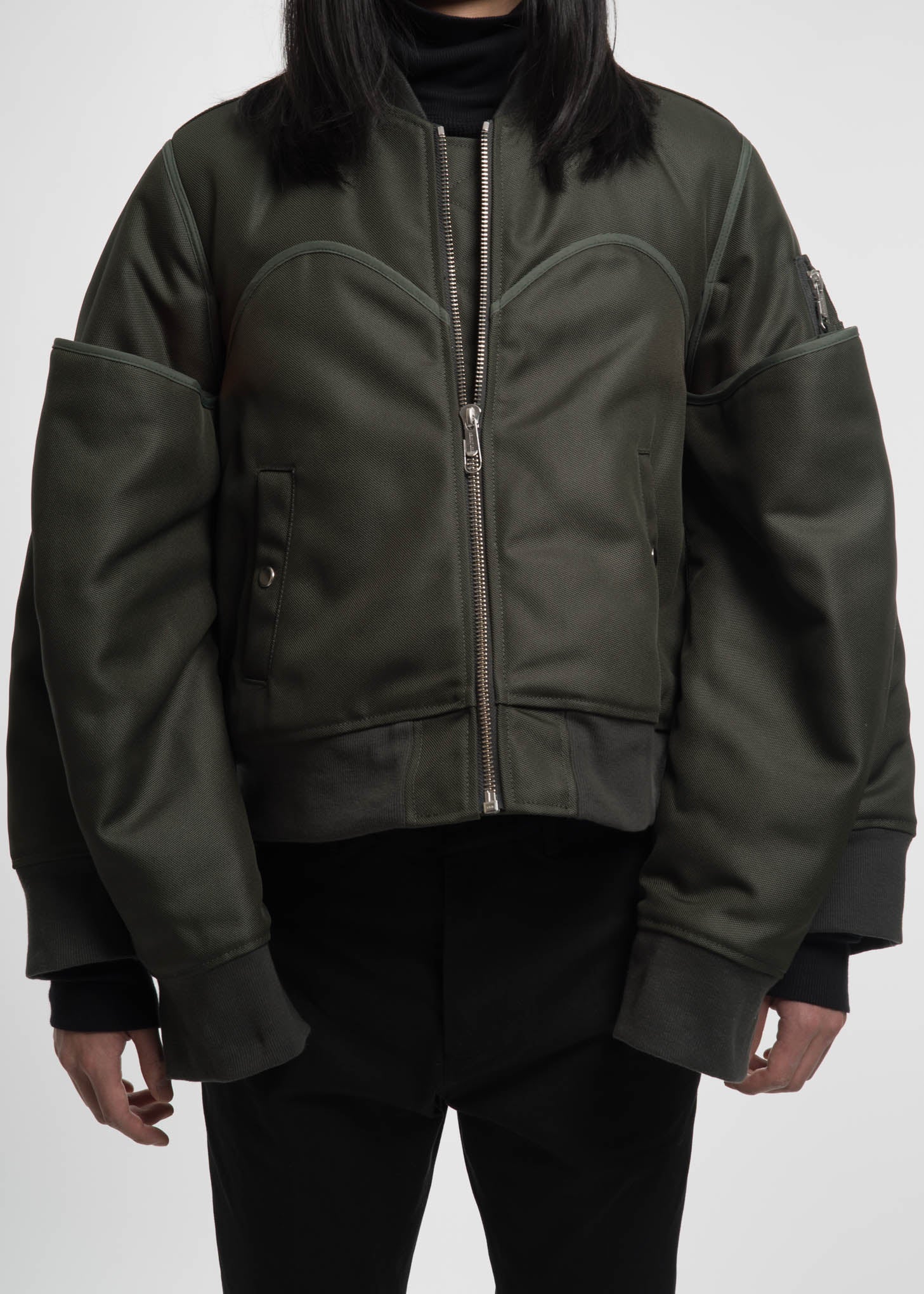 Green Four Sleeved Bomber Jacket - Image 8