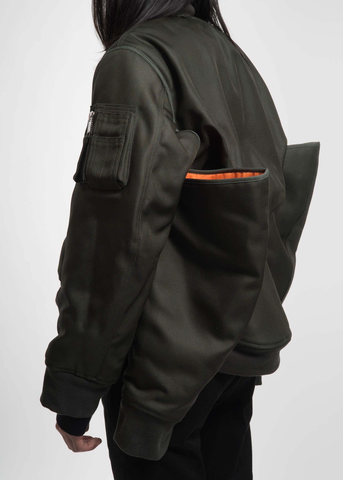 Green Four Sleeved Bomber Jacket - Image 9