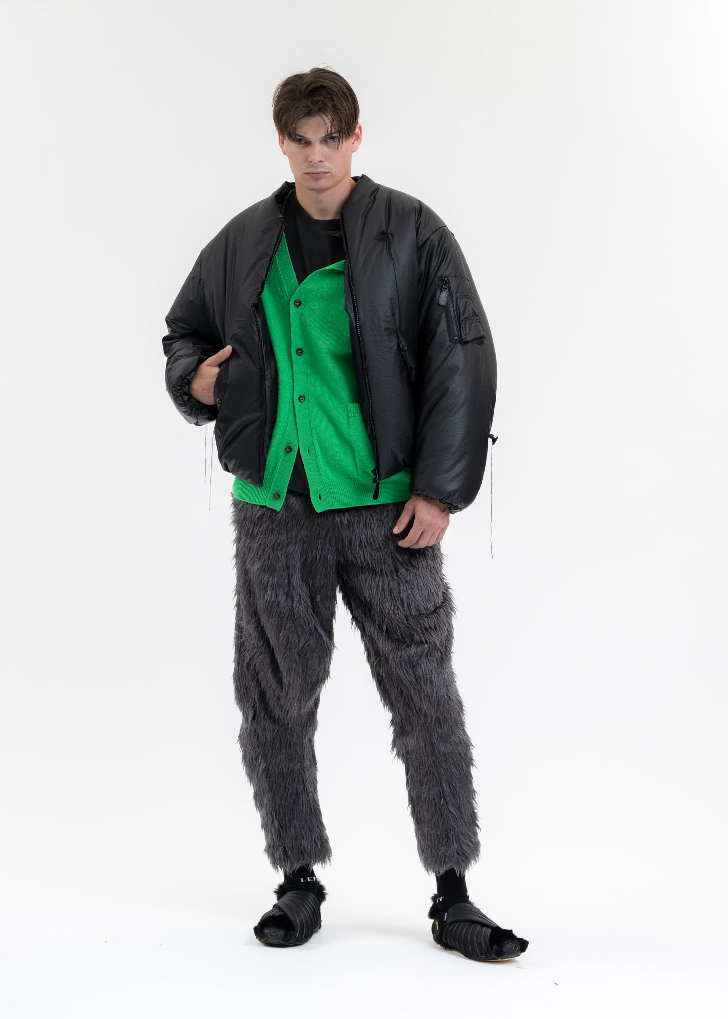 GREEN HALF LOOSE CARDIGAN - Image 6