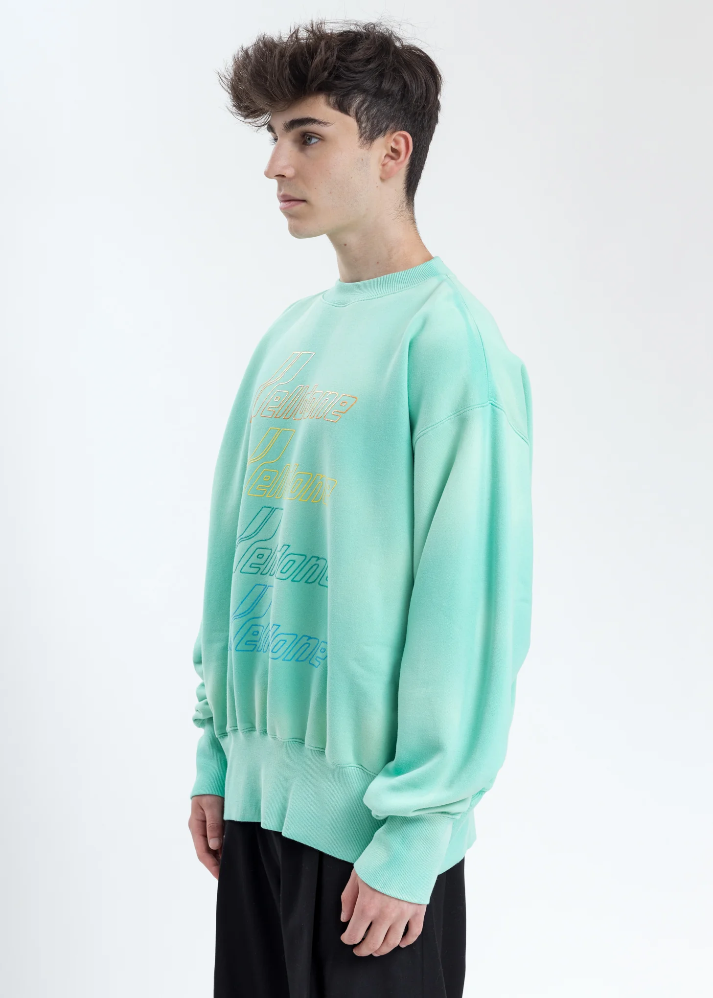 Green Hand Bleached Iridescent Logo Sweater - Image 4