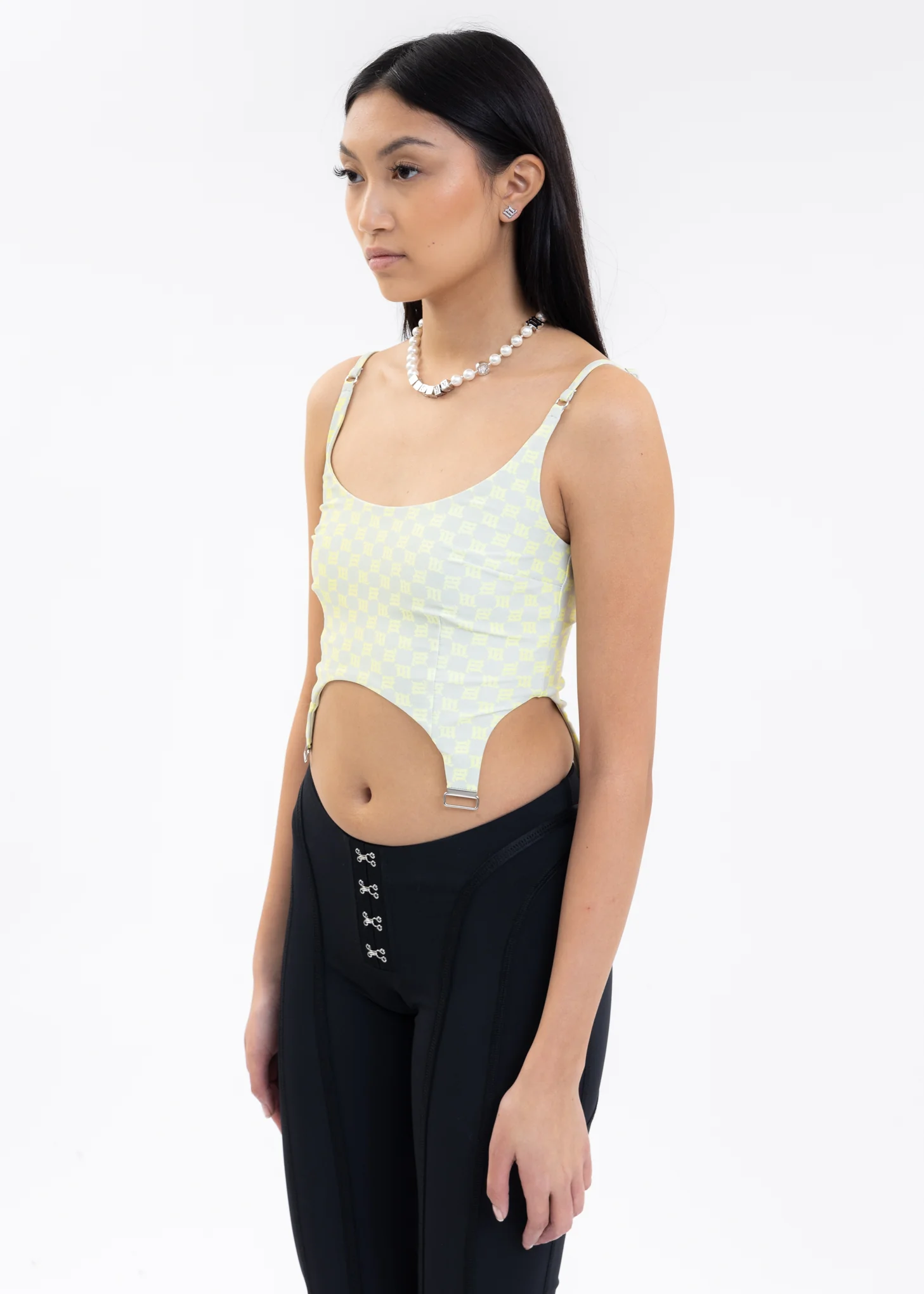 Green LINGERIE MONOGRAM SPAGHETTI  Top - Image 3