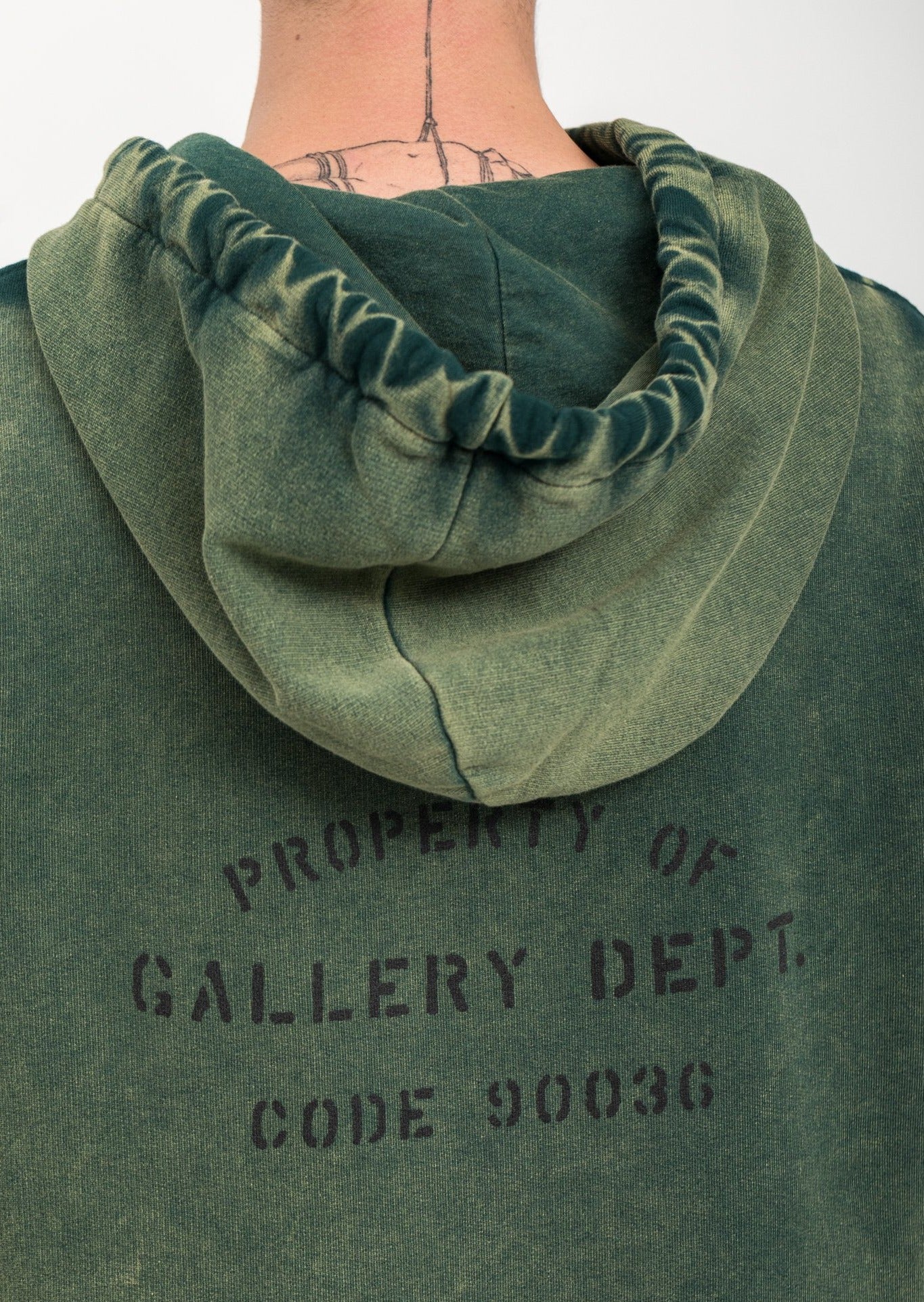 Green Logo Hoodie With Work Effect And Paint Marks - Image 6