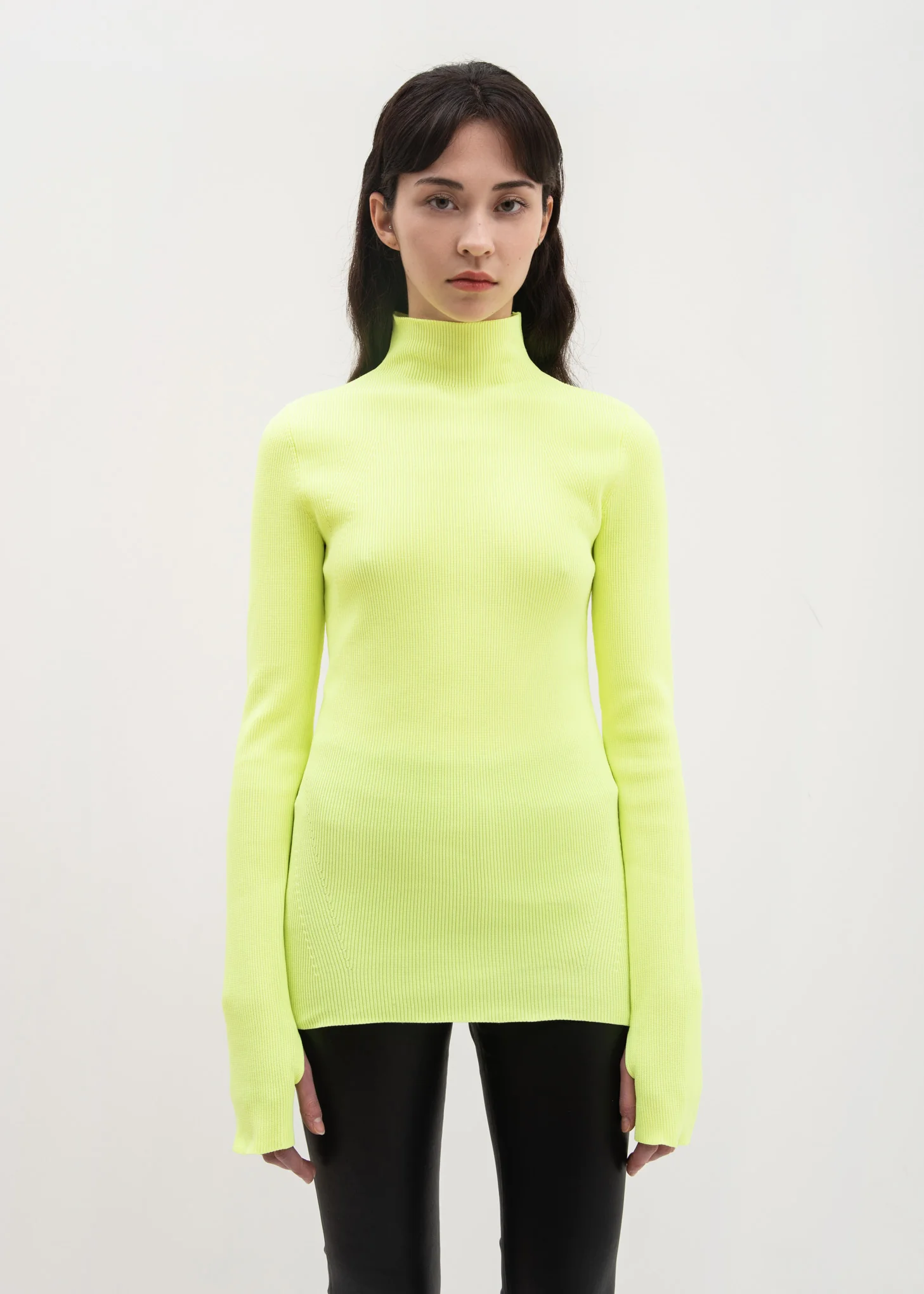 Green Long Sleeve Mock Neck