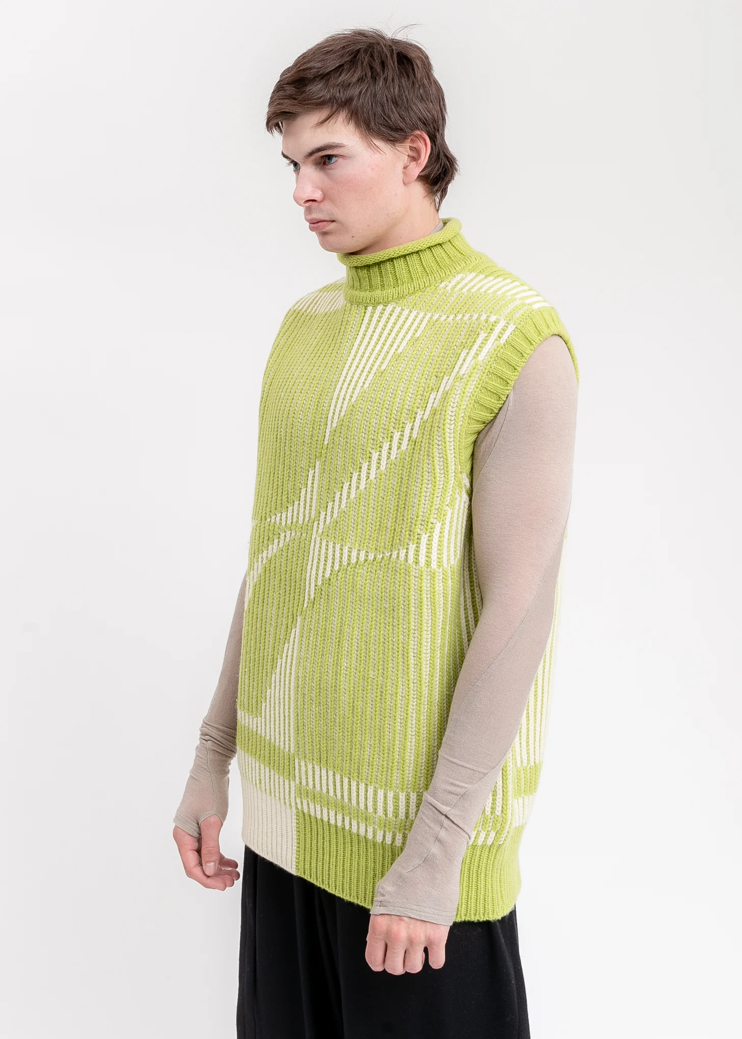 Green Magnified Logo Jacquard Vest - Image 4