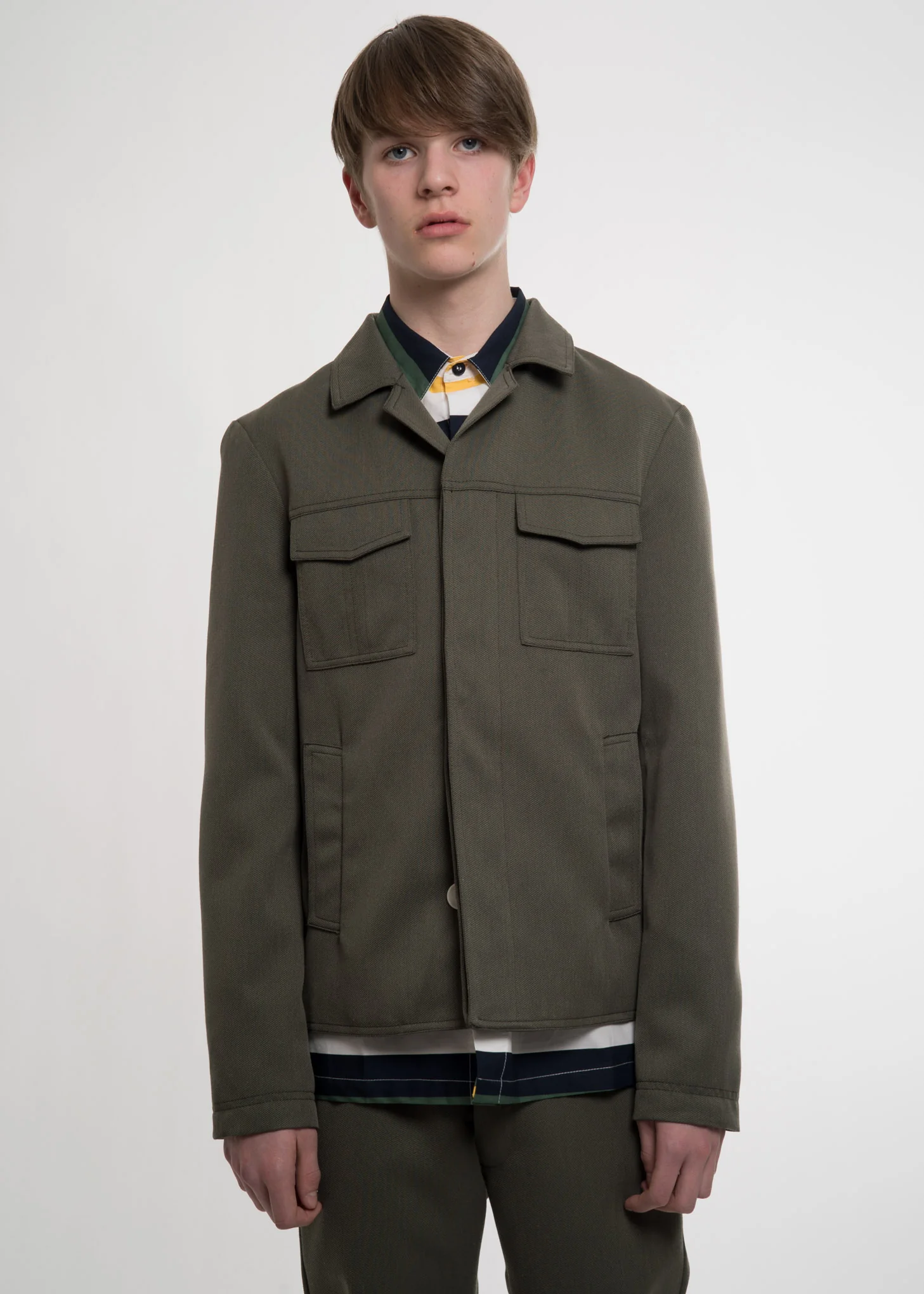 Green Military Blazer Jacket - Image 2