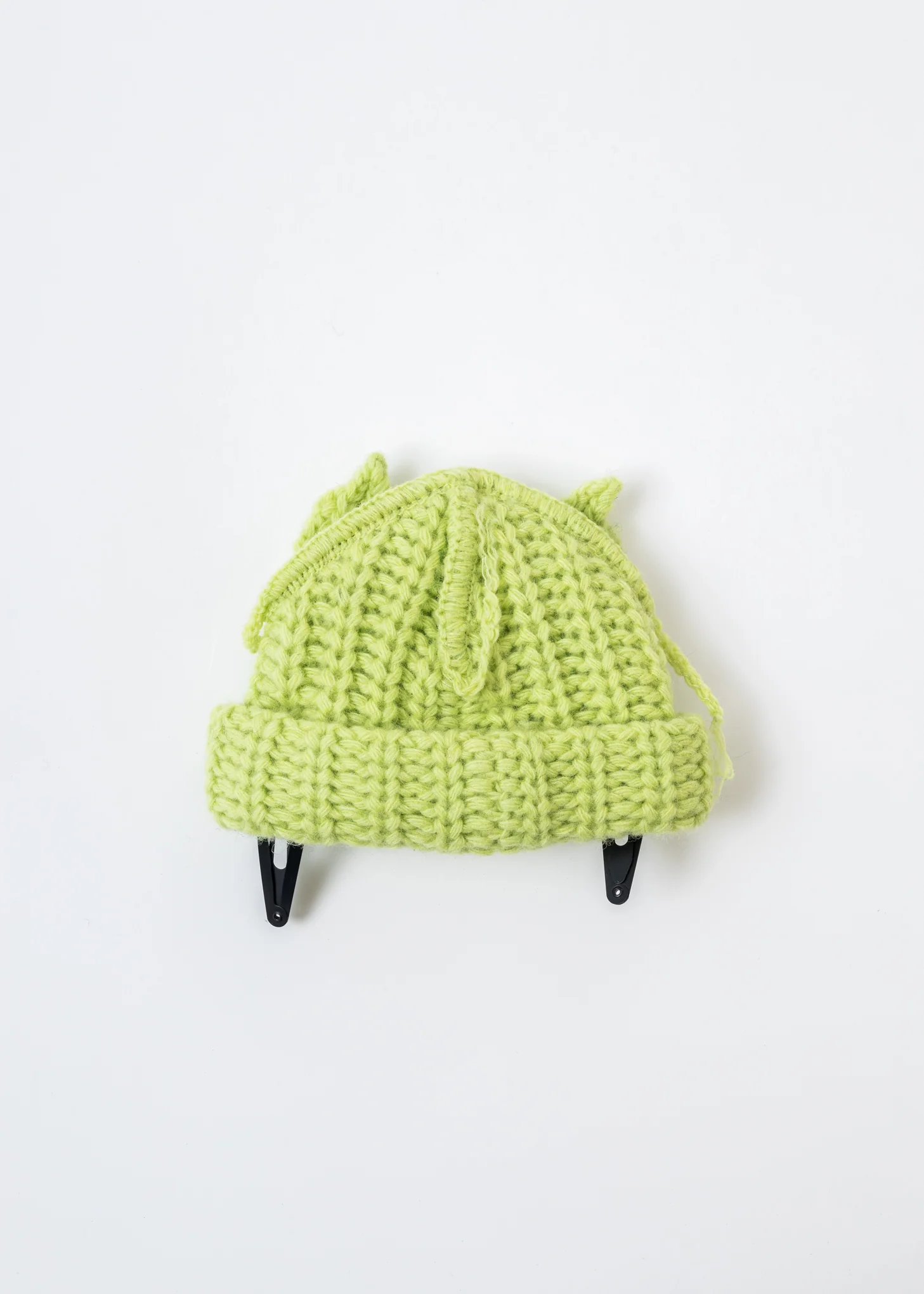 Green MINI CHUNKY EARS BEANIE - Image 2
