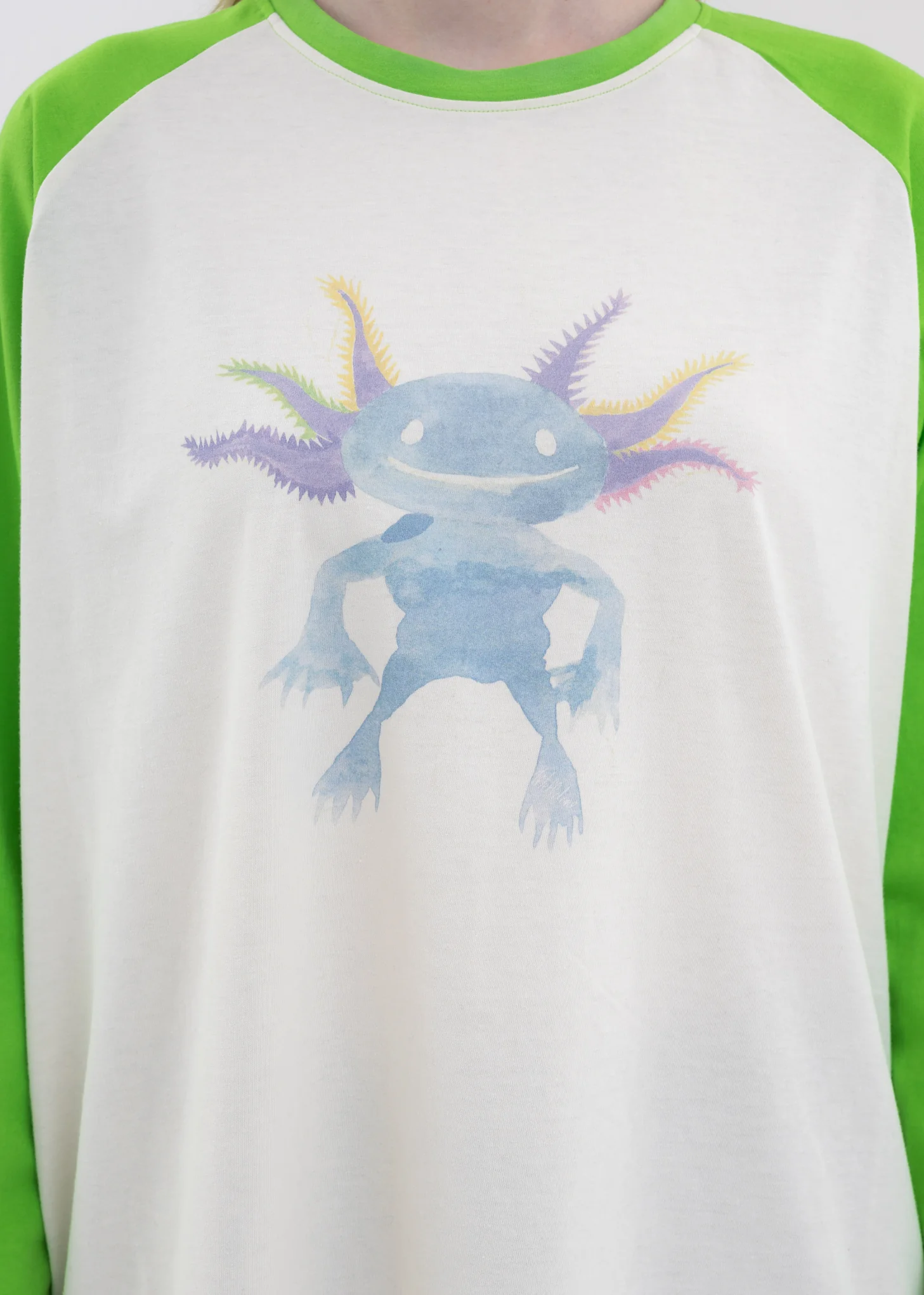 Green Monster Long Sleeve Raglan Shirt - Image 2