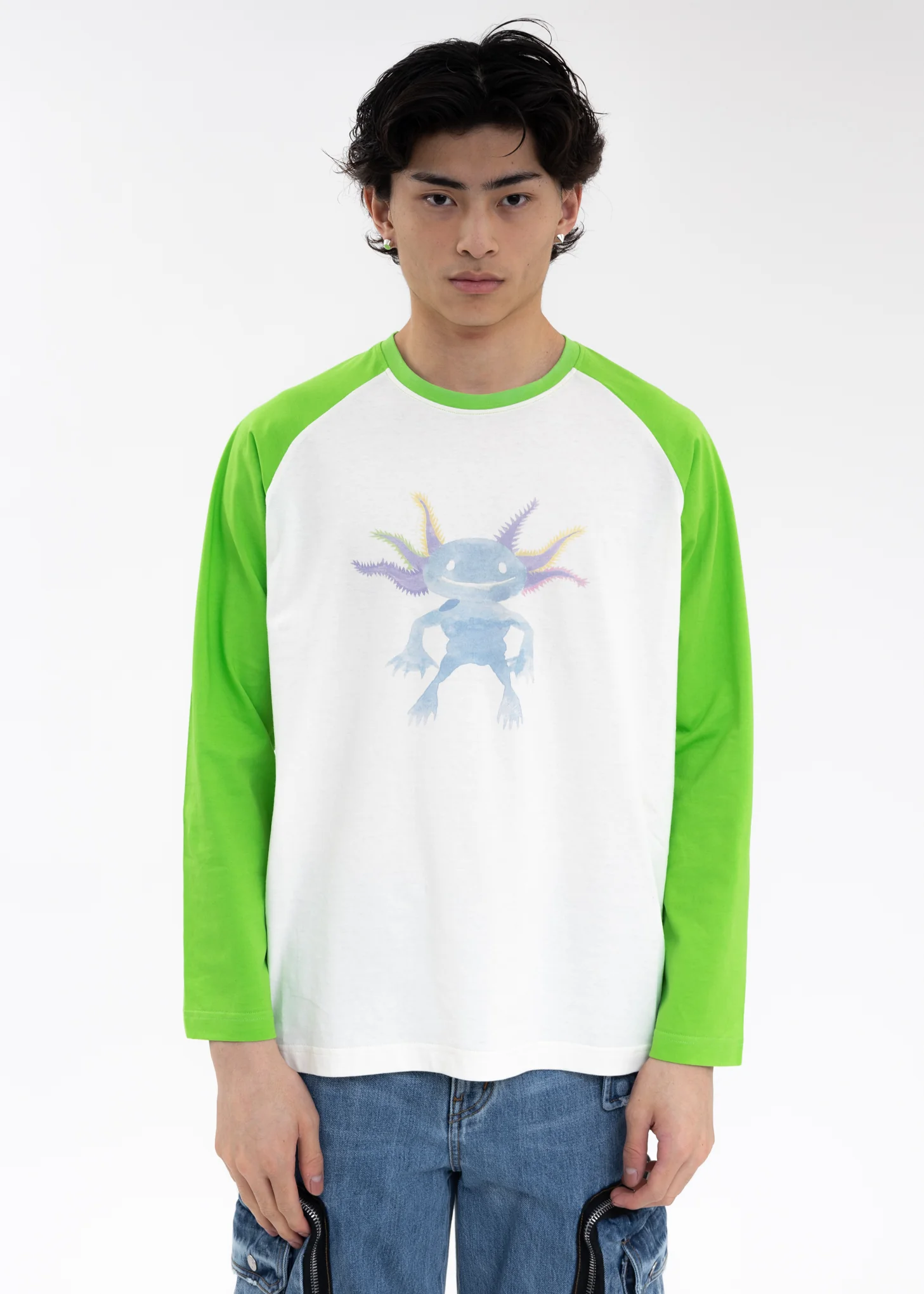 Green Monster Long Sleeve Raglan Shirt