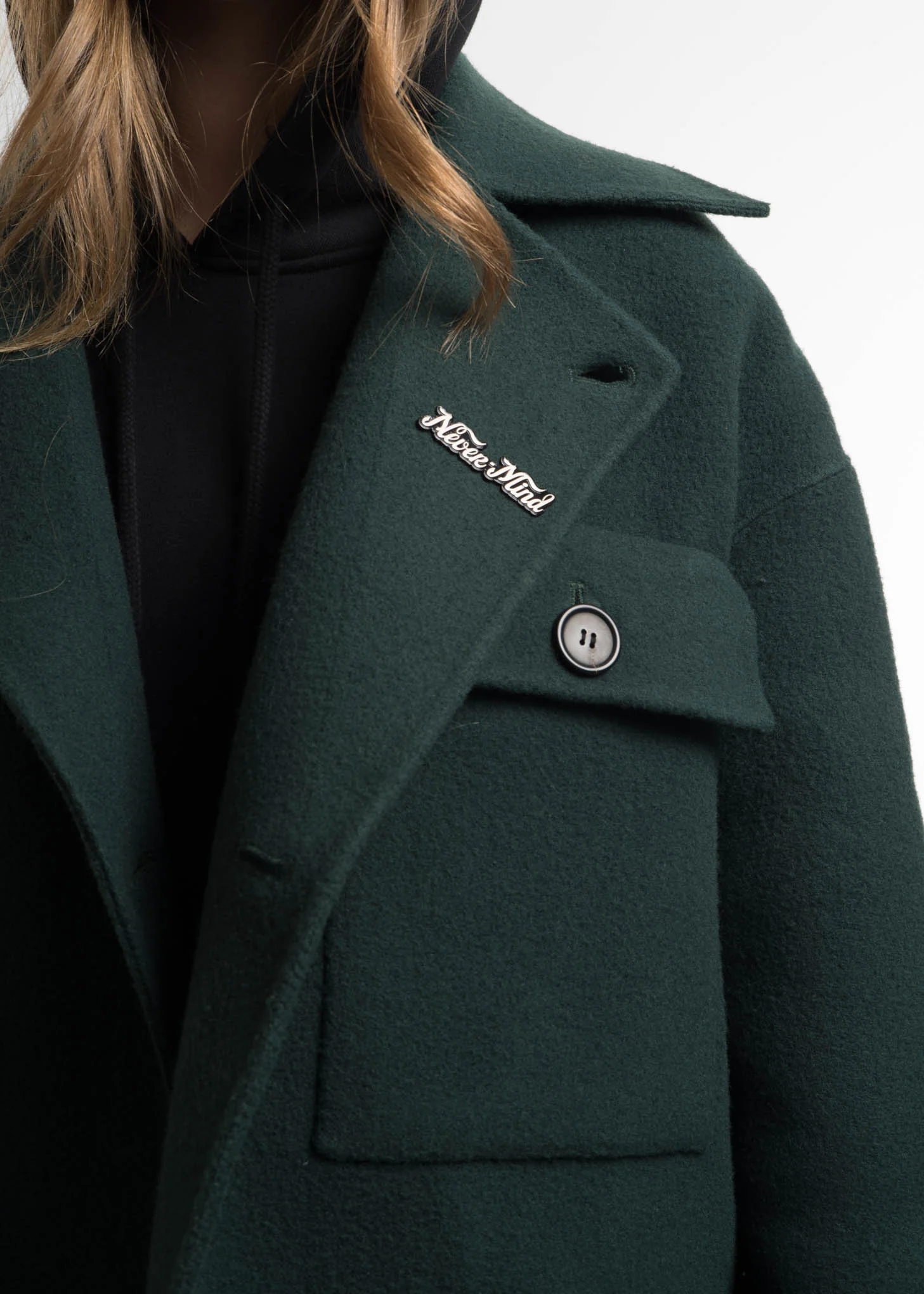 Green Monument Wool Coat - Image 3