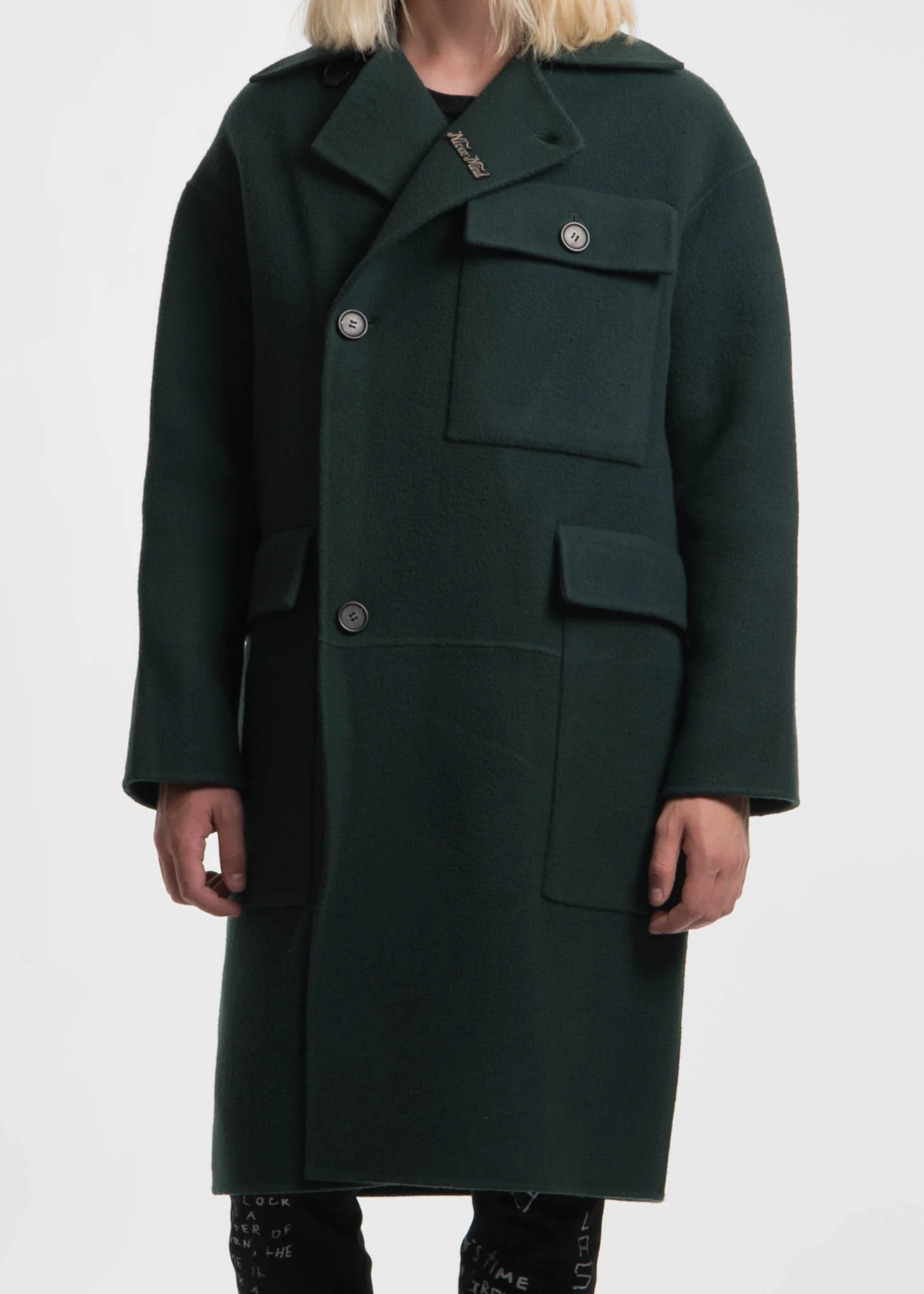 Green Monument Wool Coat - Image 3