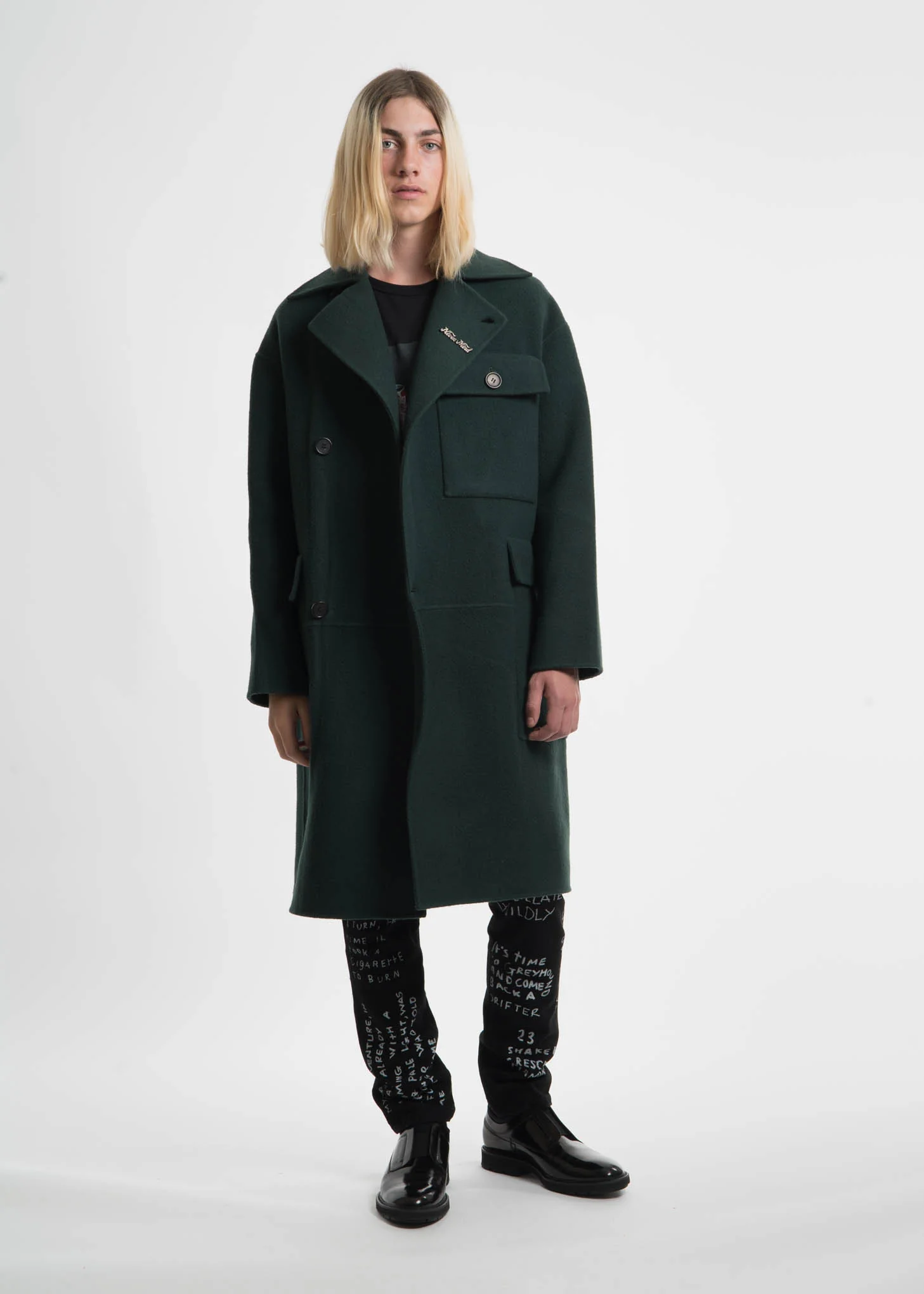 Green Monument Wool Coat - Image 8