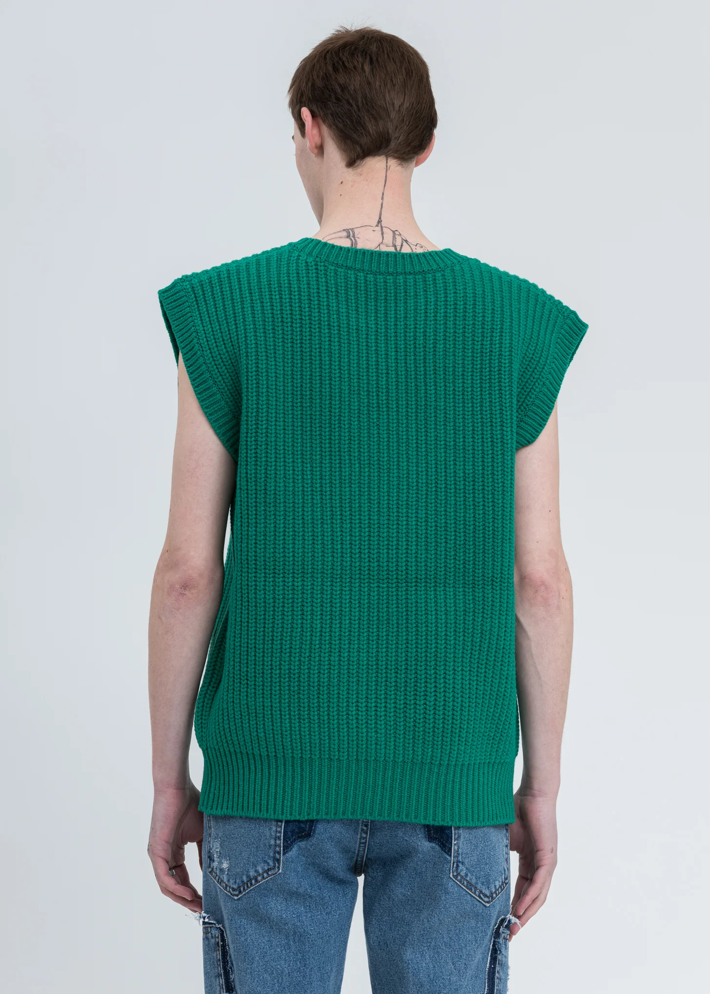 Green Multi Logo Square Knit Vest - Image 4