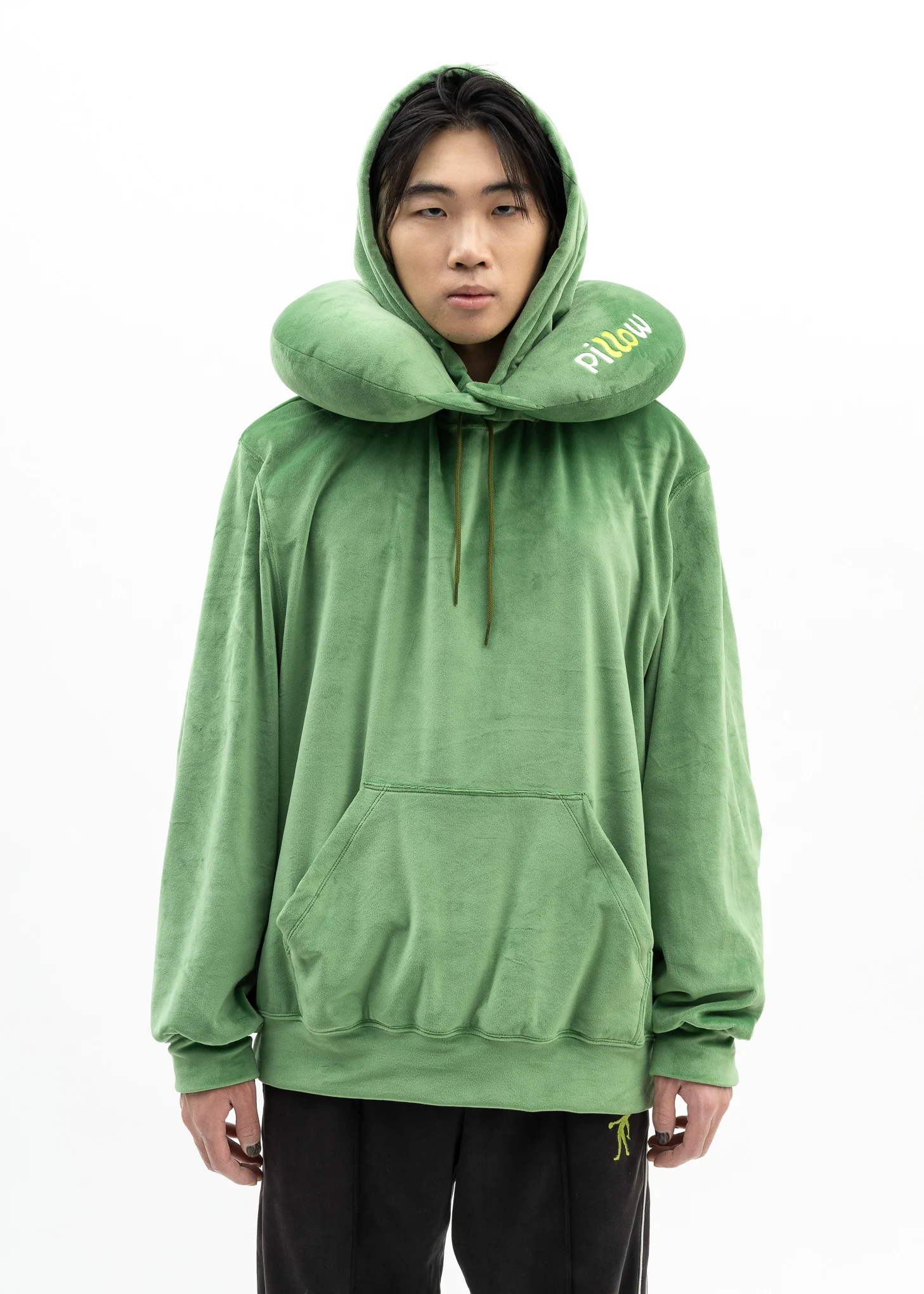 GREEN NECK PILLOW HOODIE