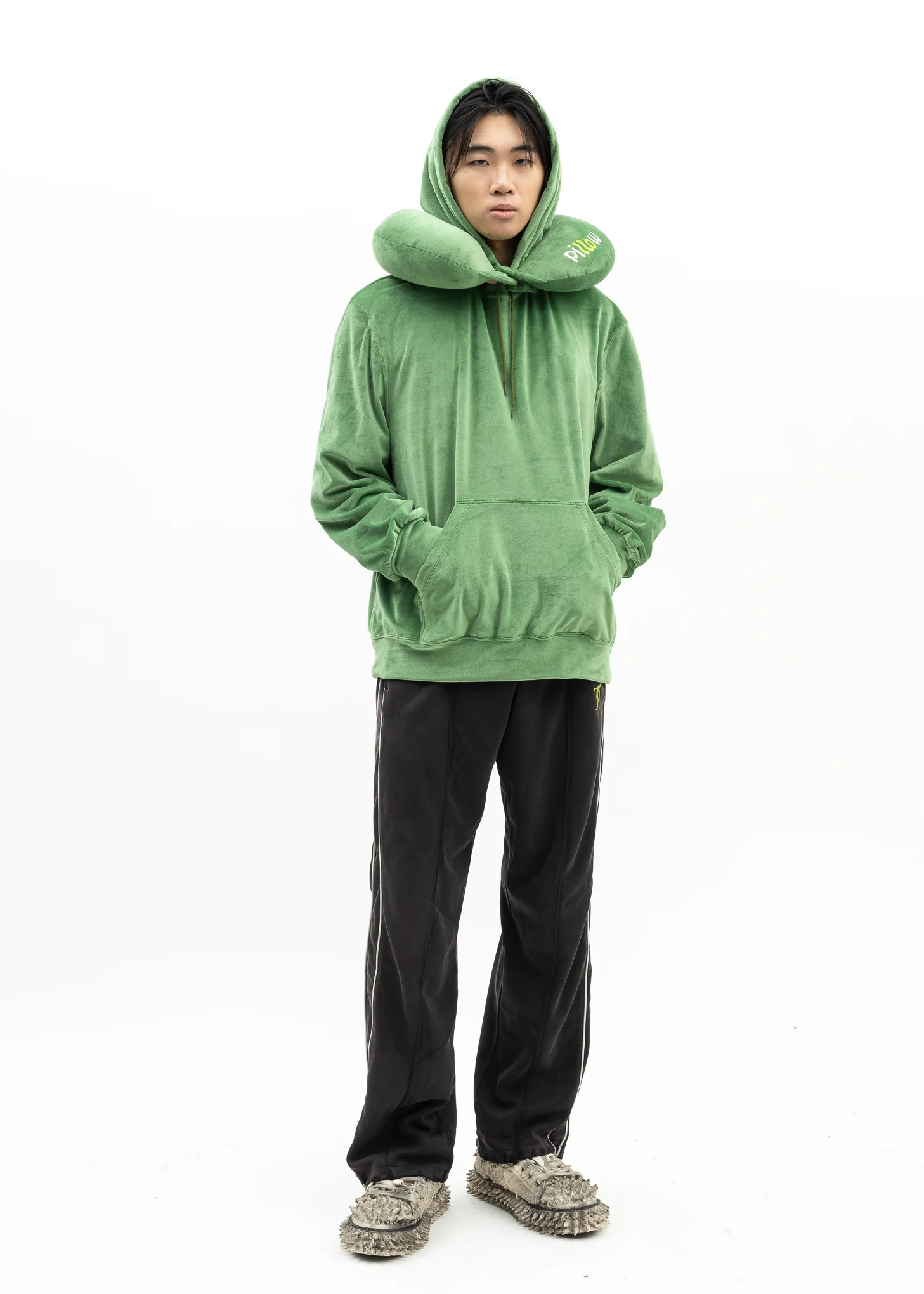 GREEN NECK PILLOW HOODIE - Image 5