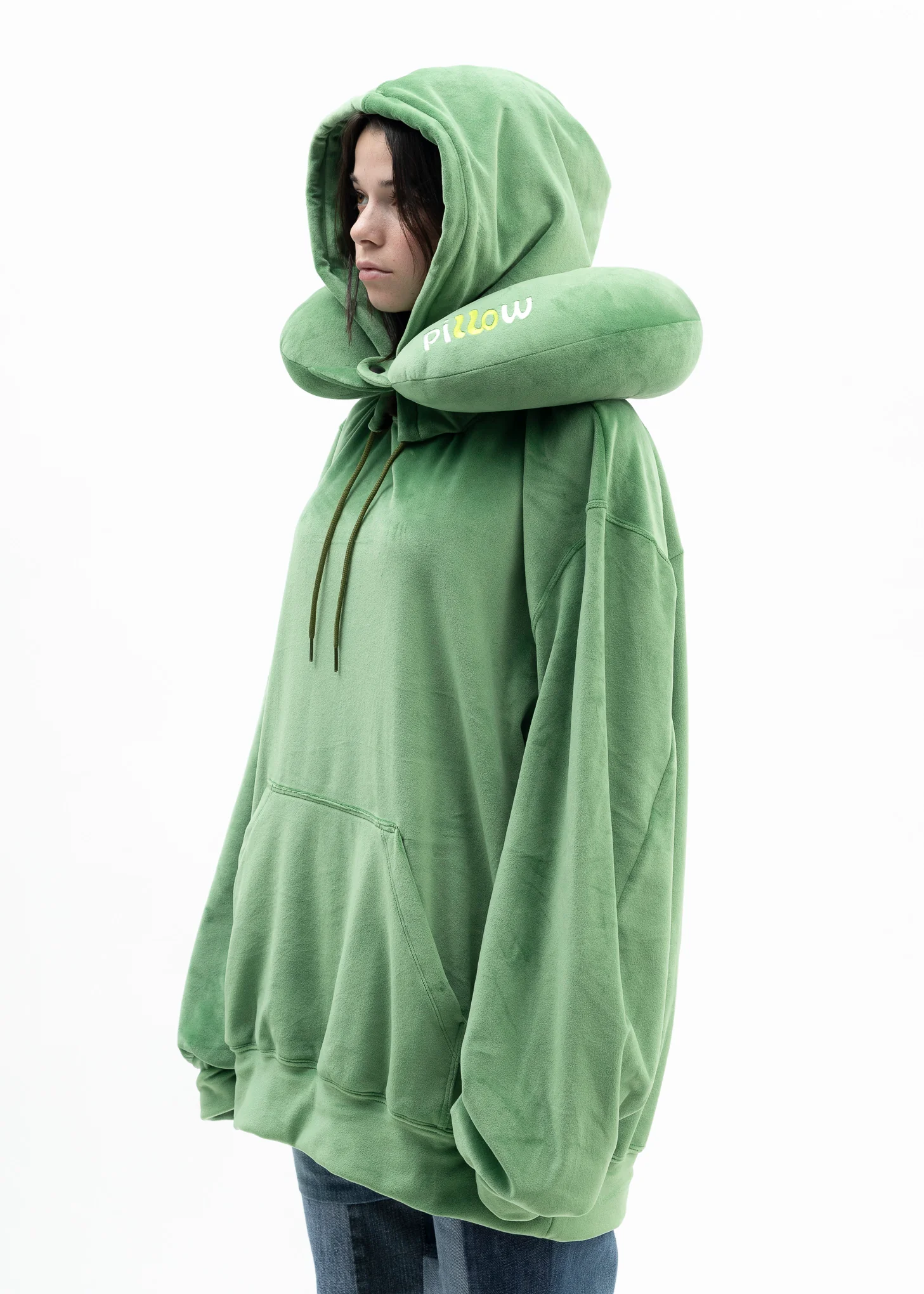 GREEN NECK PILLOW HOODIE - Image 3