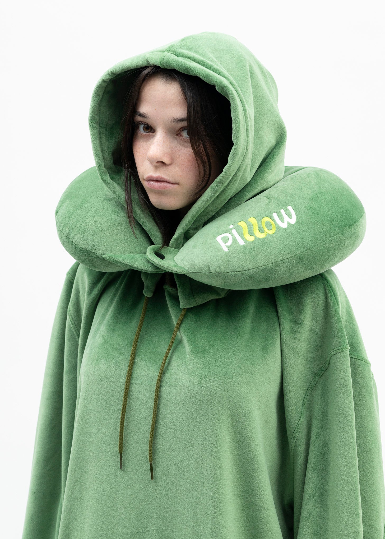GREEN NECK PILLOW HOODIE - Image 4