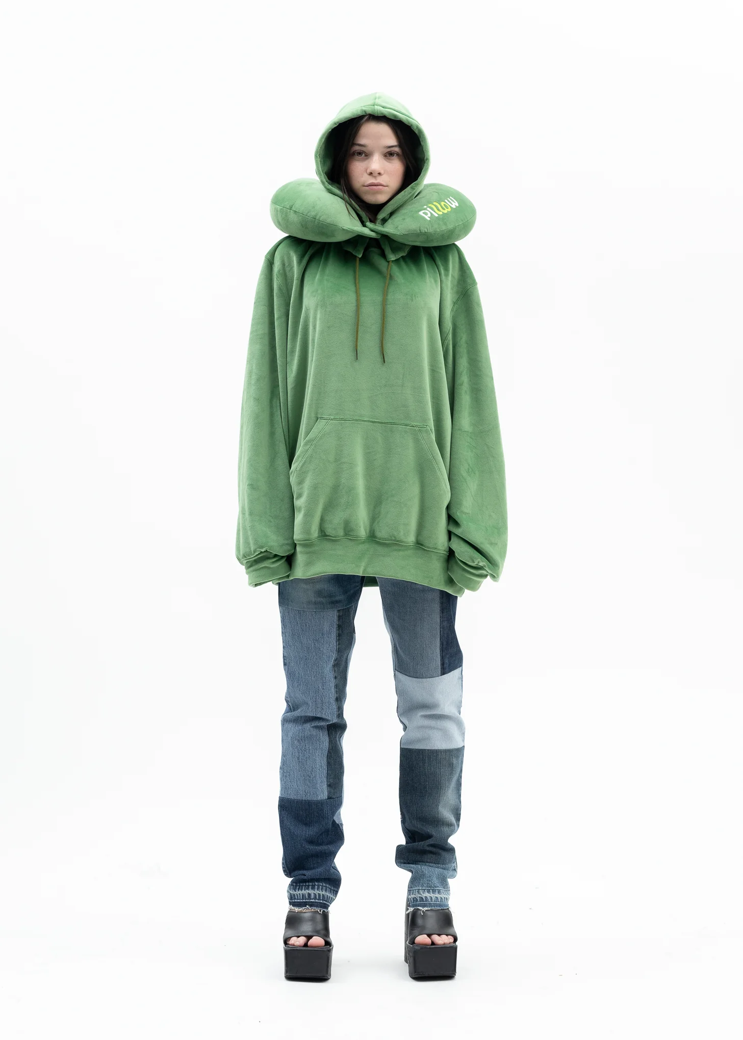 GREEN NECK PILLOW HOODIE - Image 5