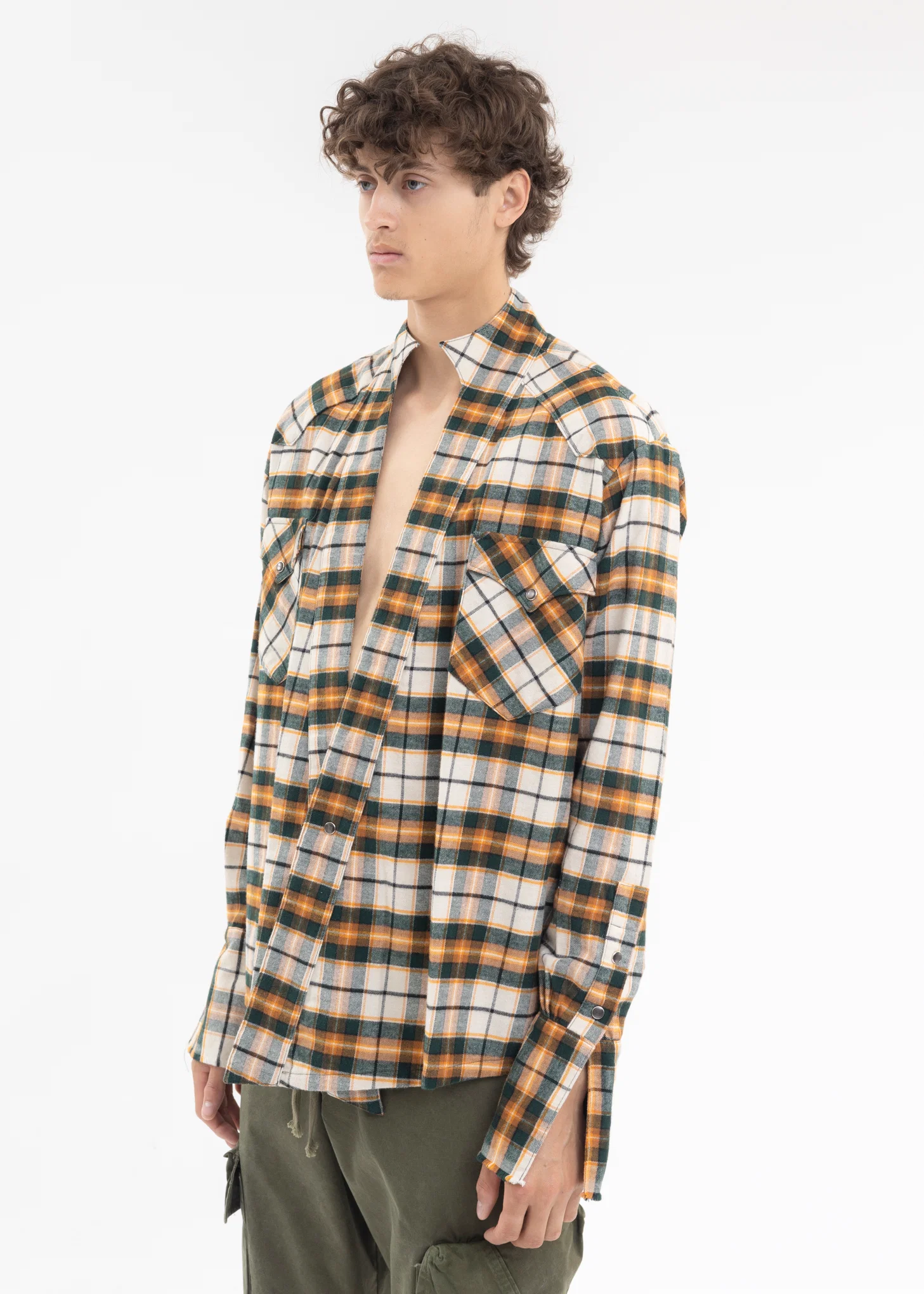 GREEN/ORANGE PLAID WESTERN GL1 GREEN PLAID - Image 3