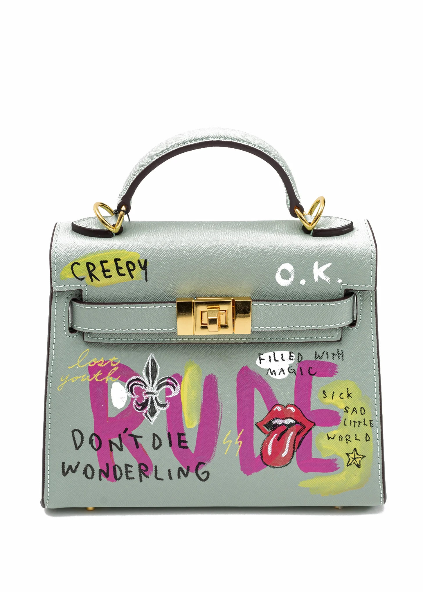 Green Paint Candy Leather Bag -Rolling Stone - Preorder