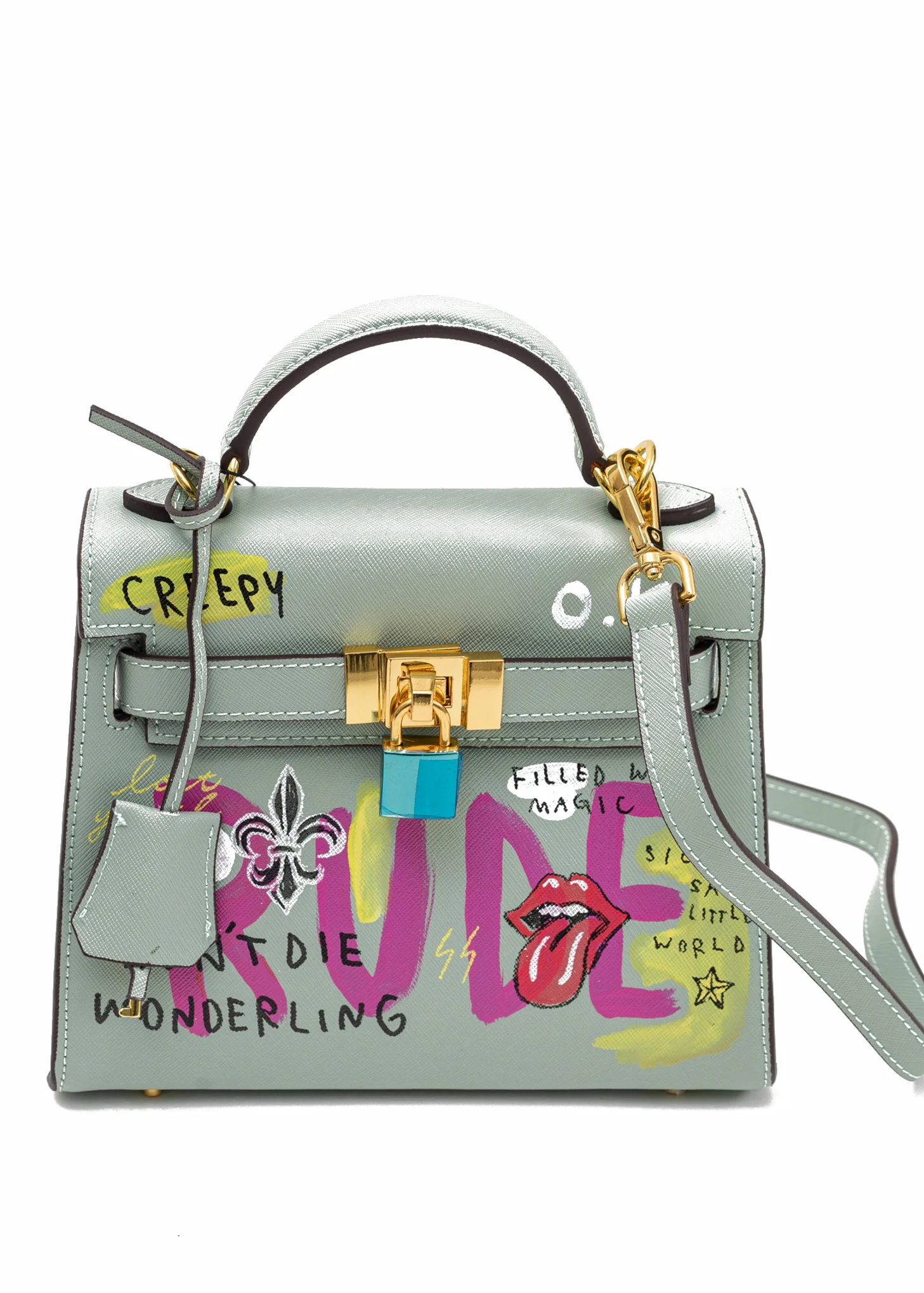 Green Paint Candy Leather Bag -Rolling Stone - Preorder - Image 6
