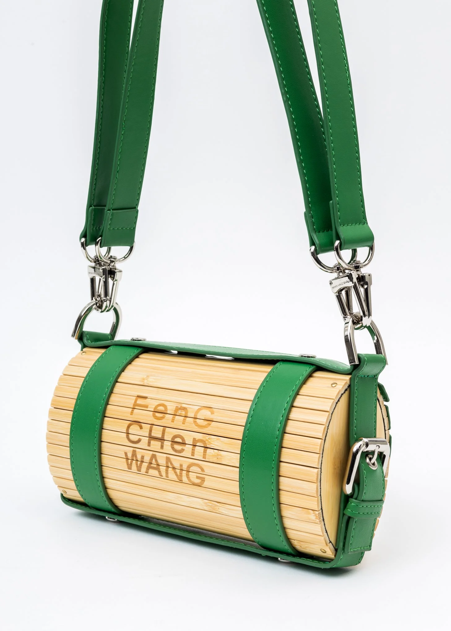 Green Panel Big Bamboo Bag - Image 10