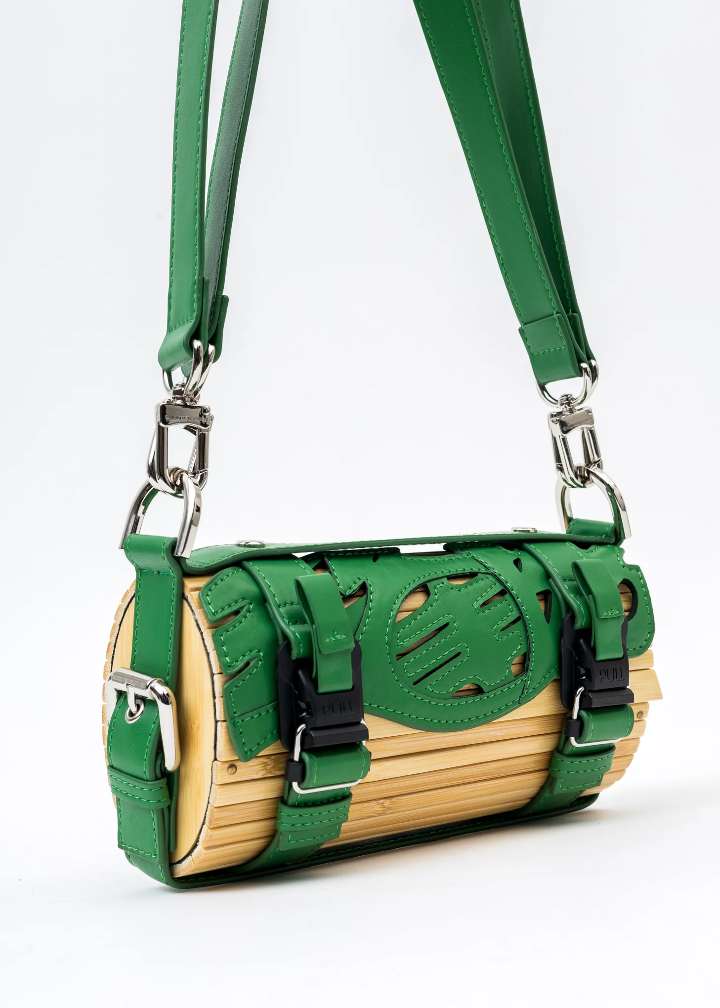 Green Panel Big Bamboo Bag - Image 6