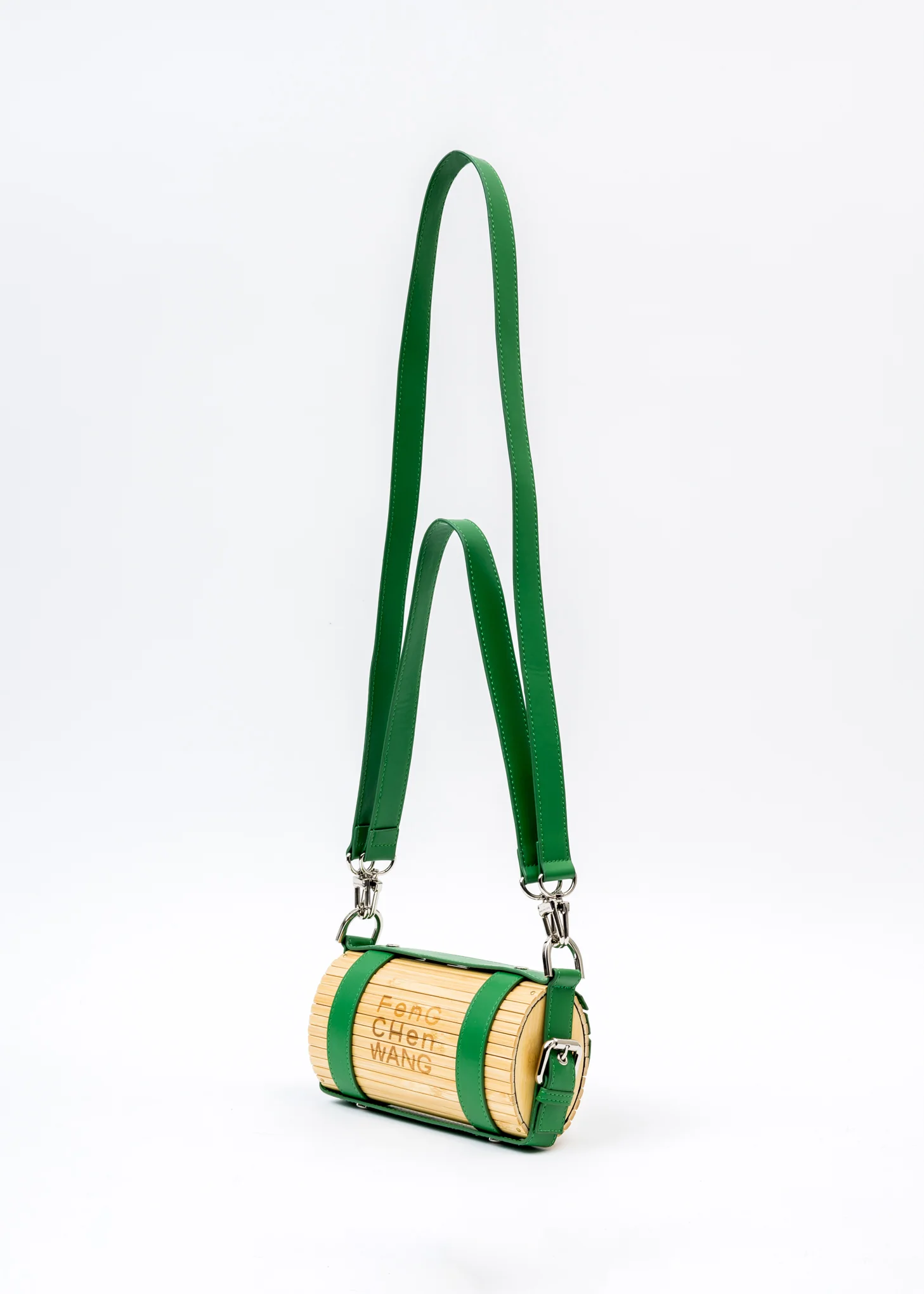 Green Panel Big Bamboo Bag - Image 8